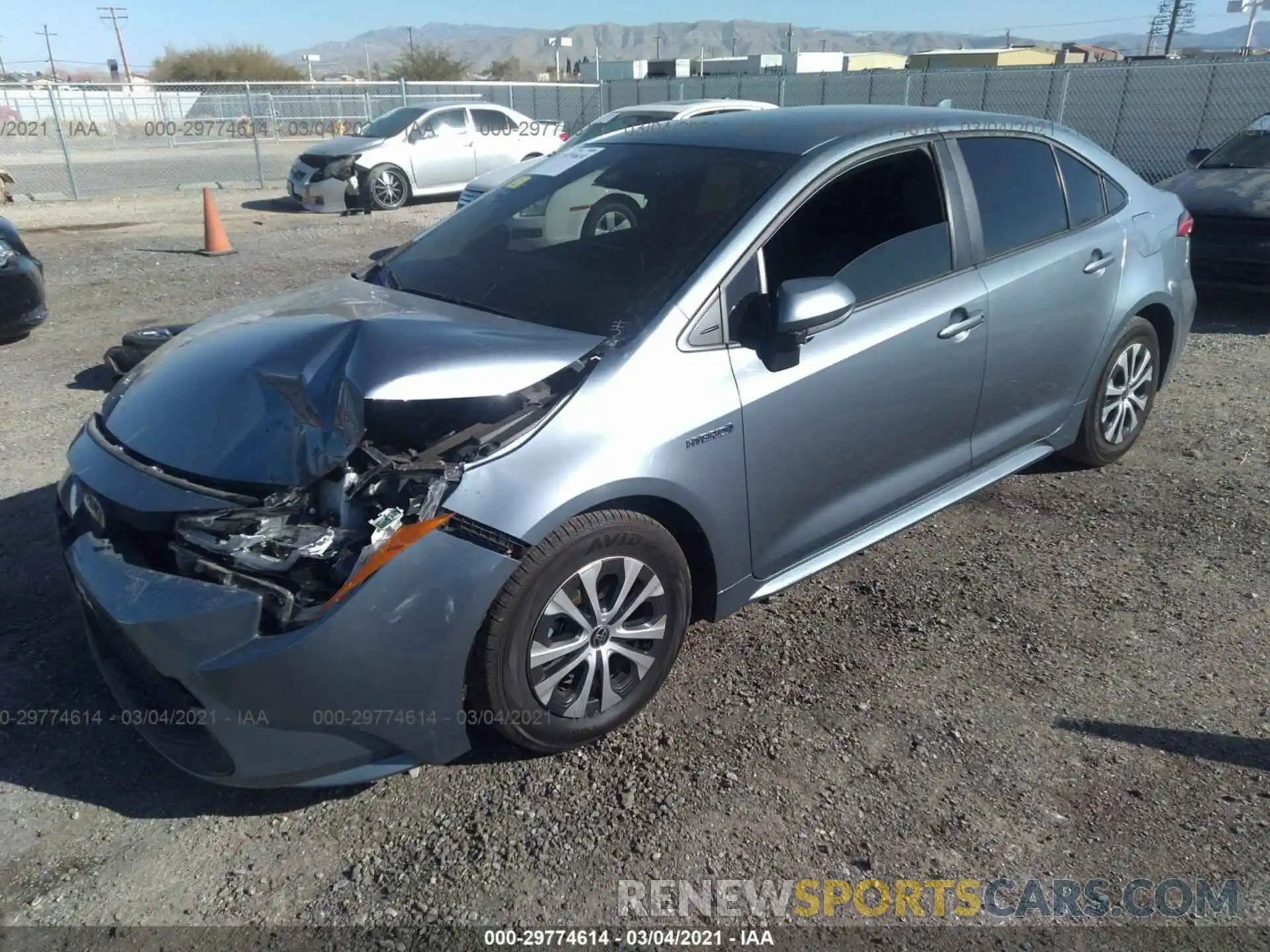 2 Photograph of a damaged car JTDEBRBE7LJ025893 TOYOTA COROLLA 2020