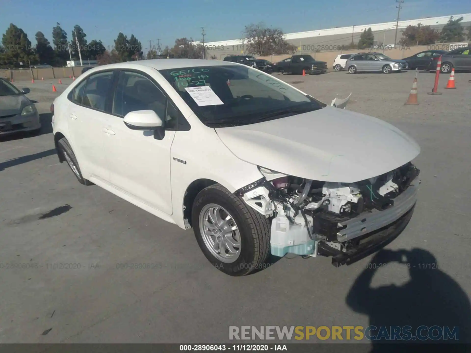 1 Photograph of a damaged car JTDEBRBE7LJ028051 TOYOTA COROLLA 2020