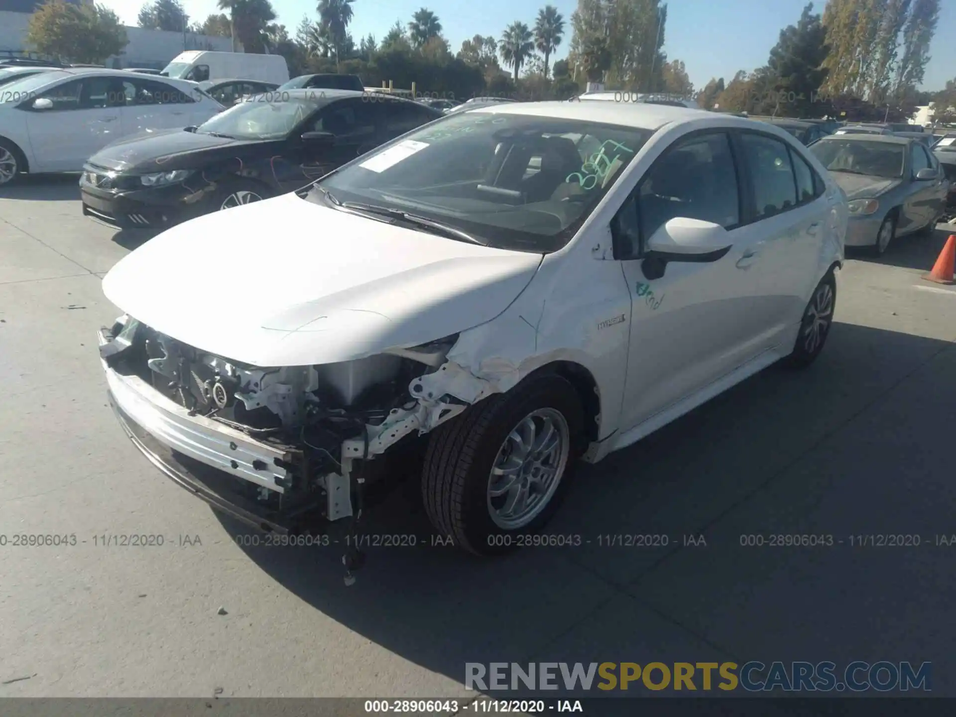 2 Photograph of a damaged car JTDEBRBE7LJ028051 TOYOTA COROLLA 2020