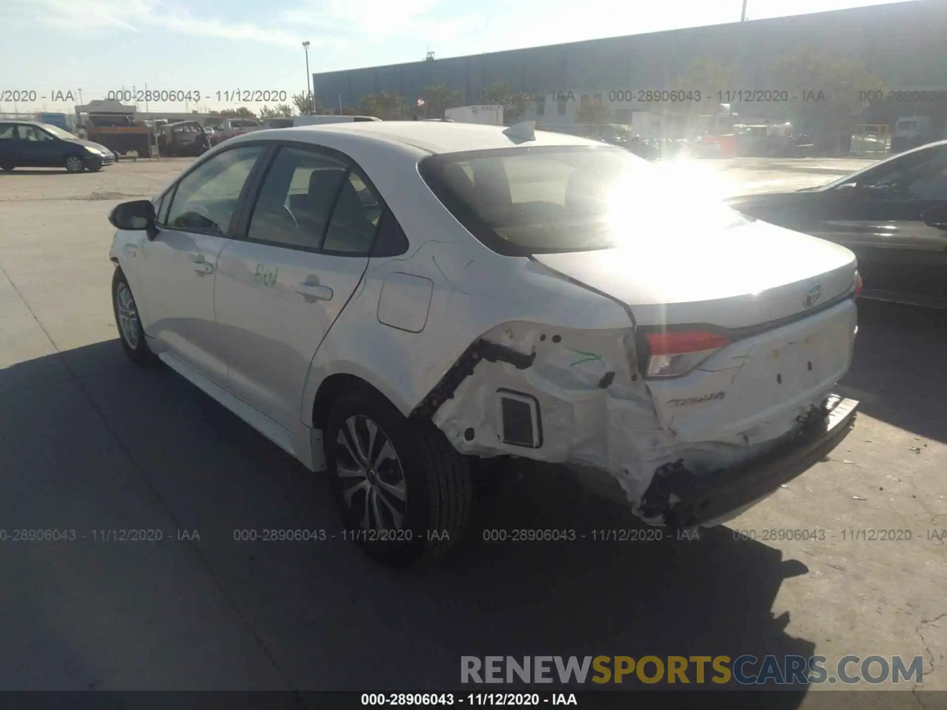 3 Photograph of a damaged car JTDEBRBE7LJ028051 TOYOTA COROLLA 2020