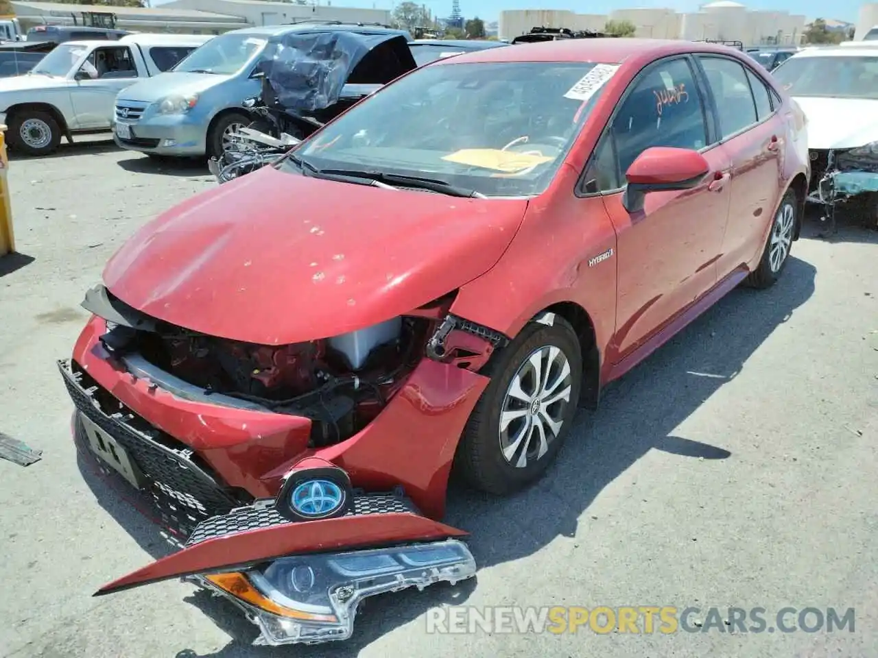 2 Photograph of a damaged car JTDEBRBE7LJ029023 TOYOTA COROLLA 2020