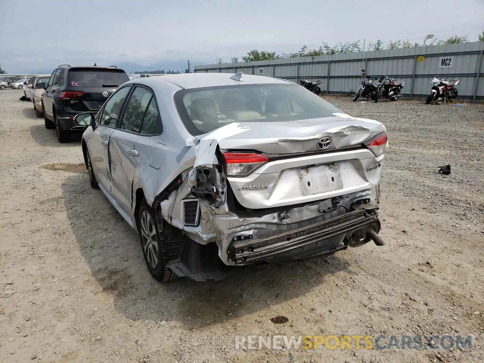 3 Photograph of a damaged car JTDEBRBE7LJ029717 TOYOTA COROLLA 2020