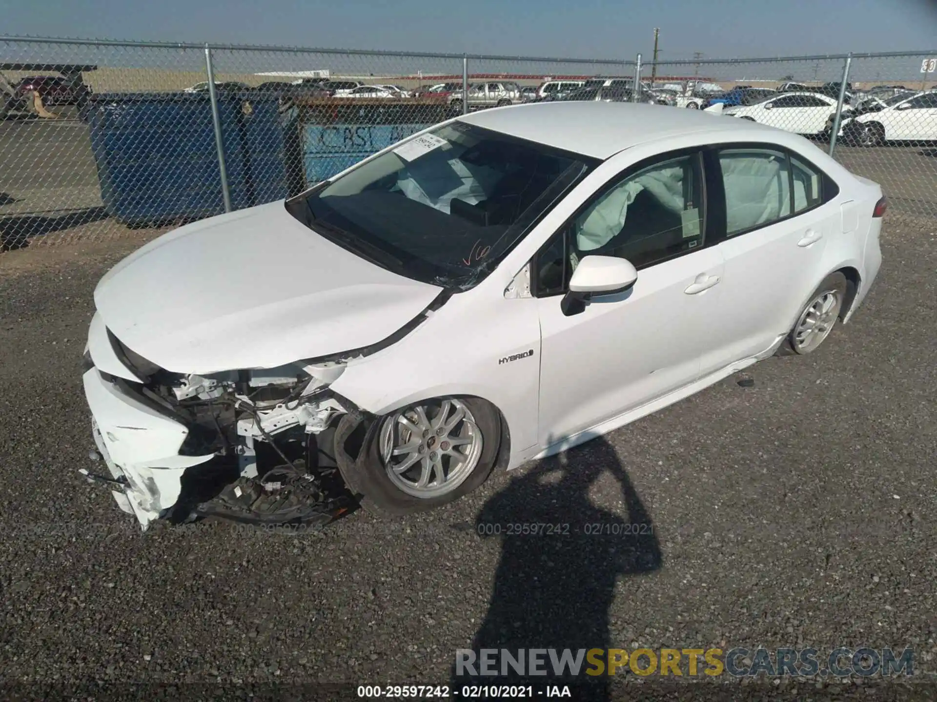 2 Photograph of a damaged car JTDEBRBE7LJ029863 TOYOTA COROLLA 2020