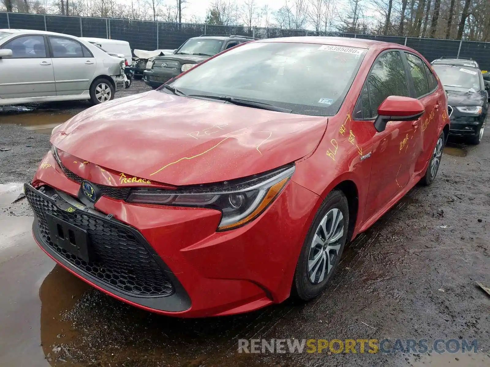 2 Photograph of a damaged car JTDEBRBE8LJ001425 TOYOTA COROLLA 2020