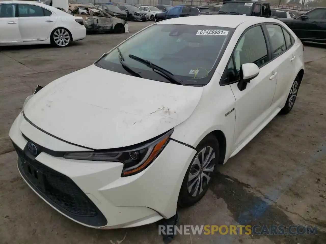 2 Photograph of a damaged car JTDEBRBE8LJ001523 TOYOTA COROLLA 2020