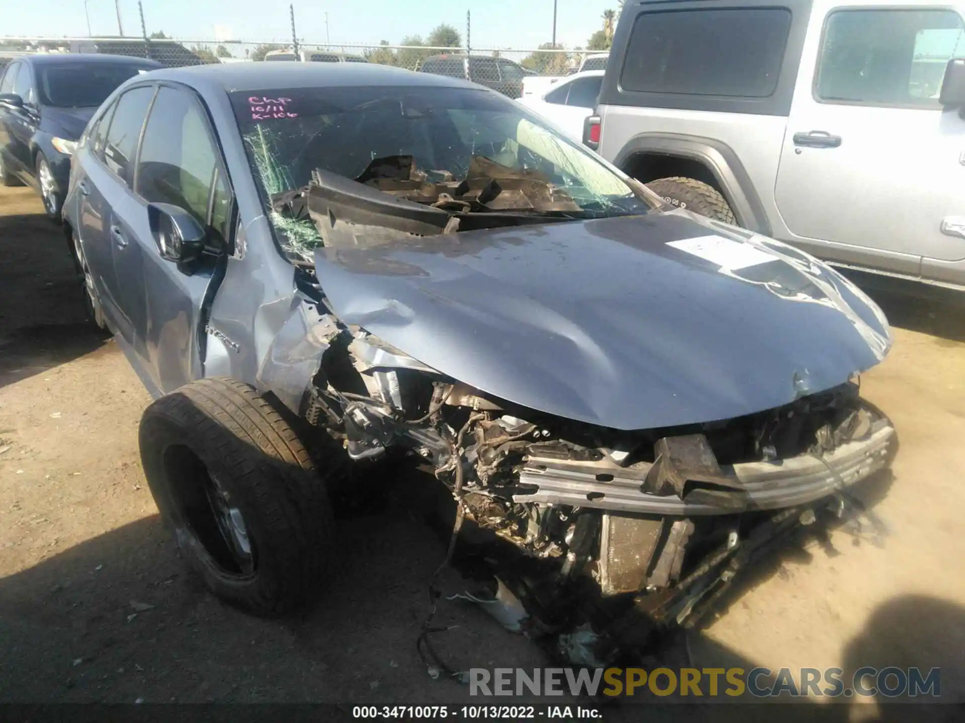 1 Photograph of a damaged car JTDEBRBE8LJ001778 TOYOTA COROLLA 2020