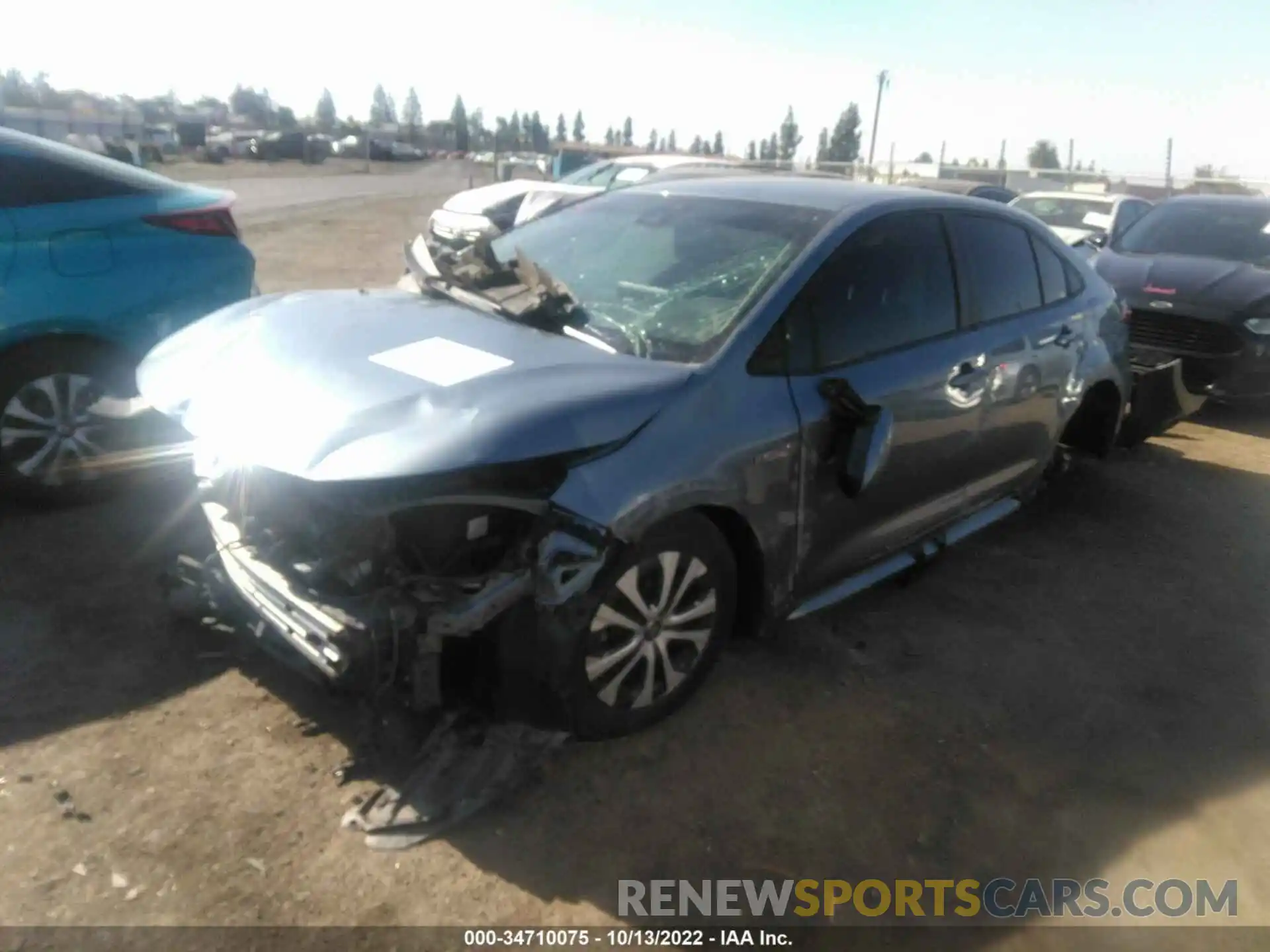 2 Photograph of a damaged car JTDEBRBE8LJ001778 TOYOTA COROLLA 2020