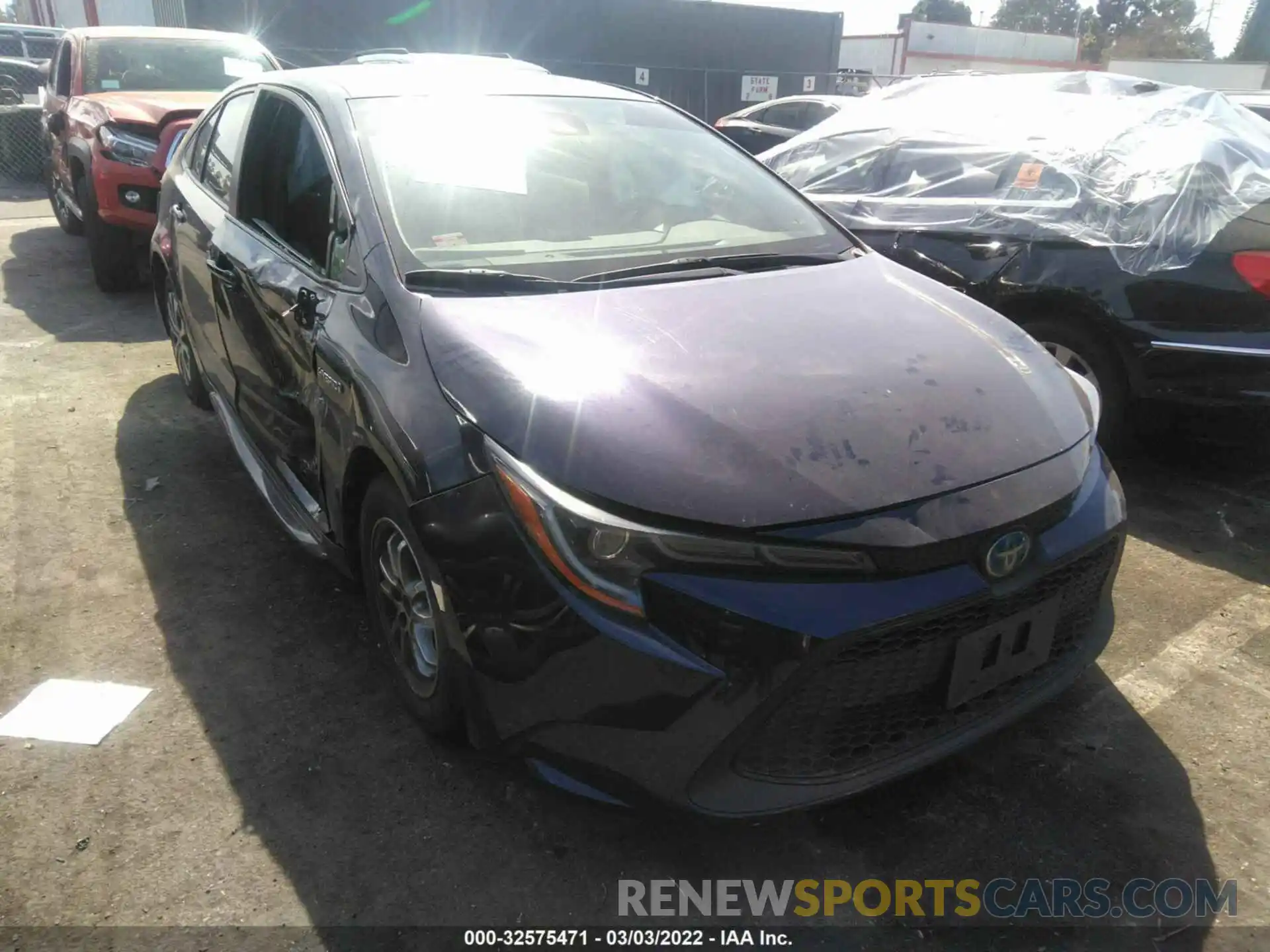 1 Photograph of a damaged car JTDEBRBE8LJ002798 TOYOTA COROLLA 2020