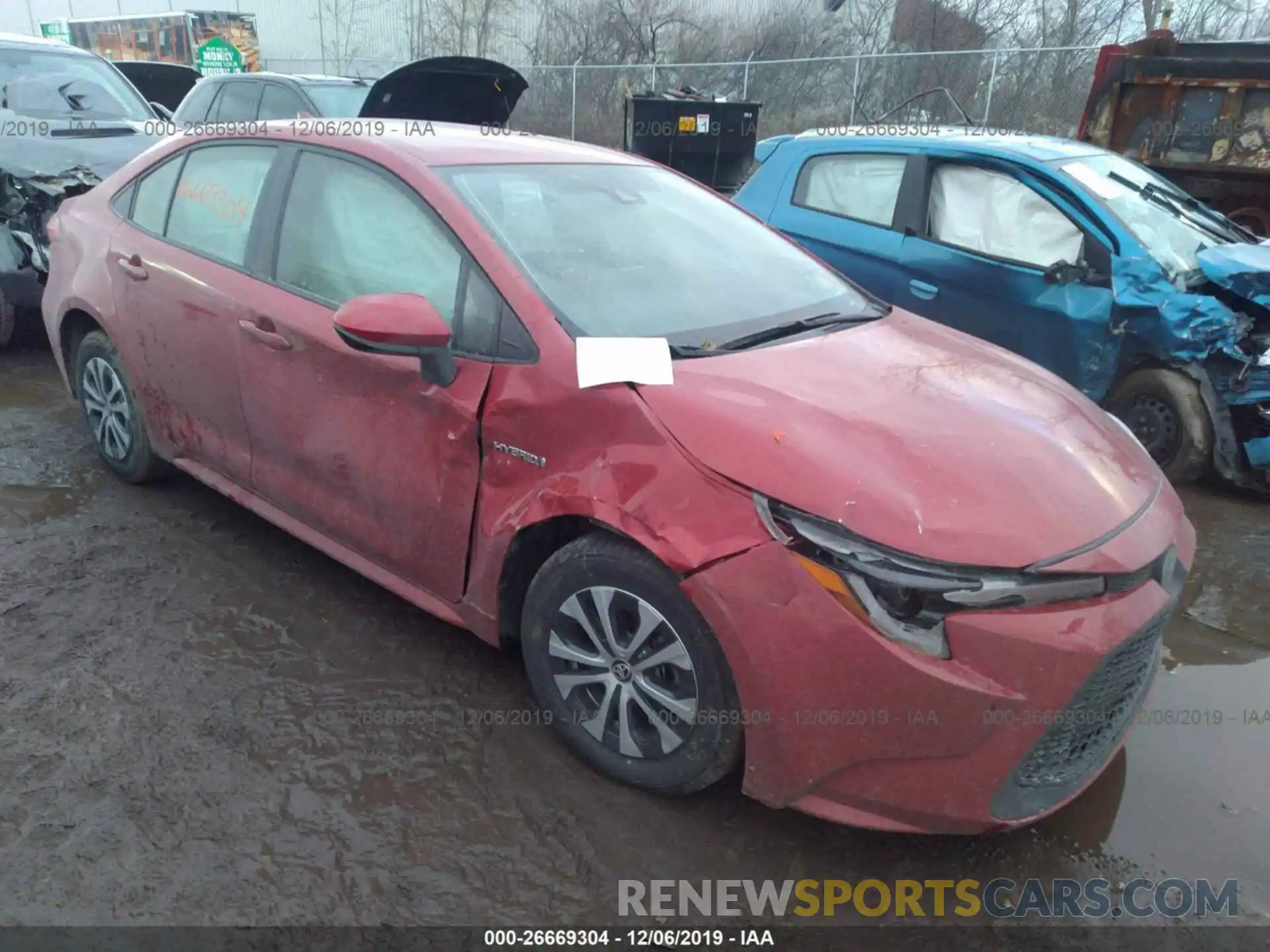 1 Photograph of a damaged car JTDEBRBE8LJ005104 TOYOTA COROLLA 2020