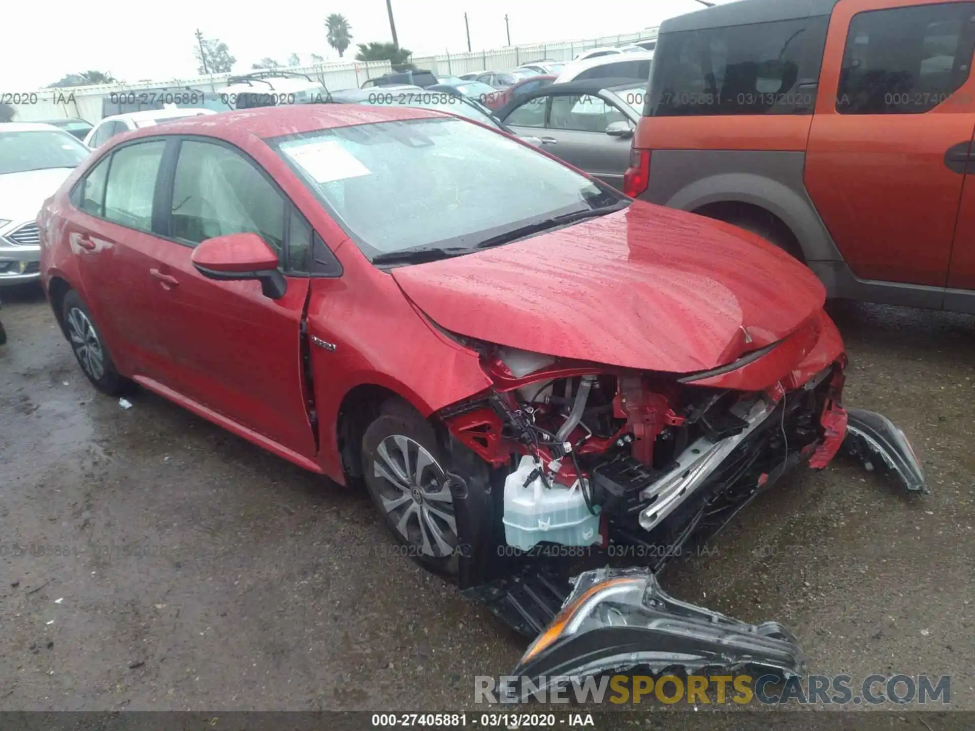 1 Photograph of a damaged car JTDEBRBE8LJ006477 TOYOTA COROLLA 2020