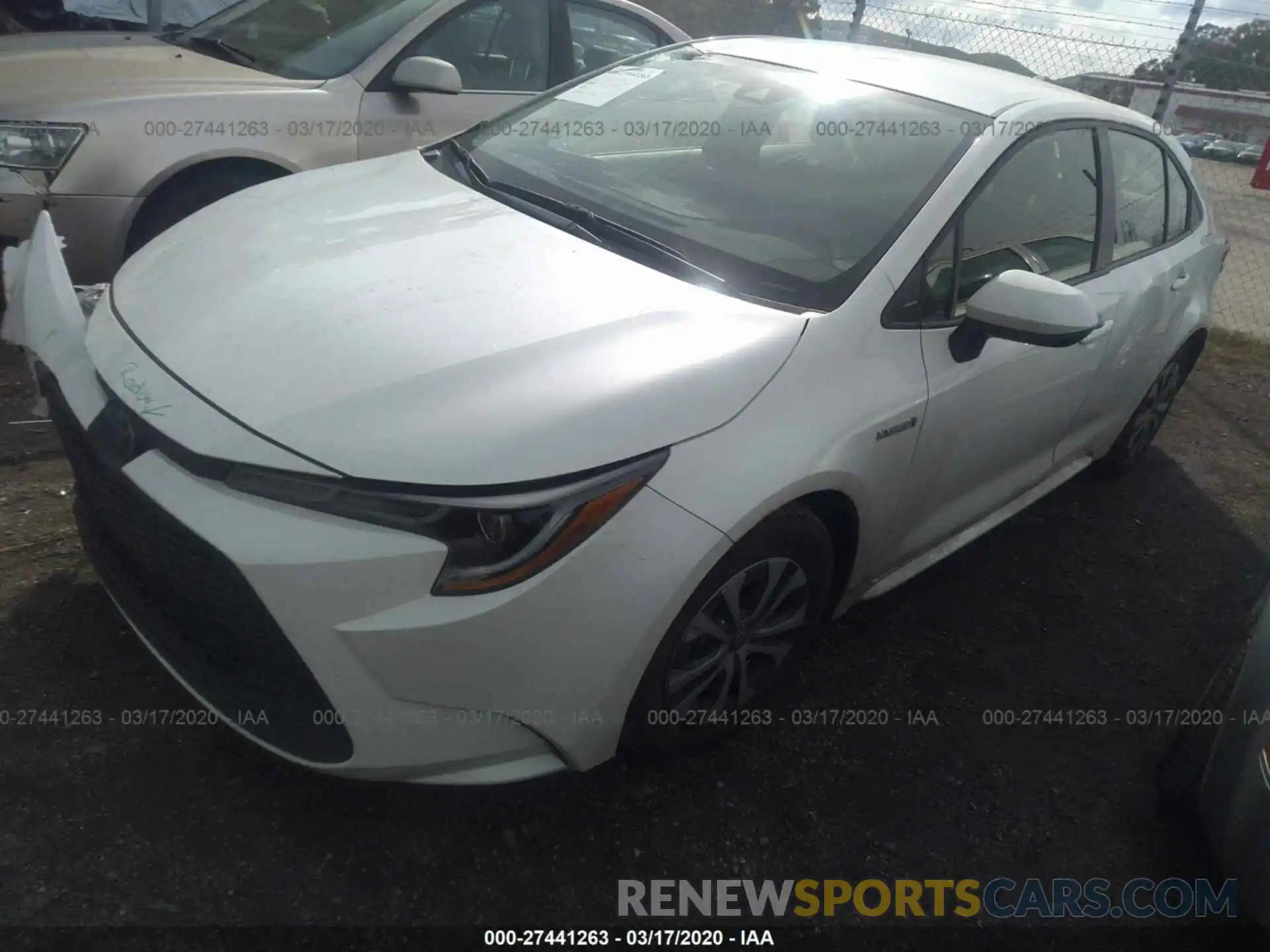 2 Photograph of a damaged car JTDEBRBE8LJ009525 TOYOTA COROLLA 2020