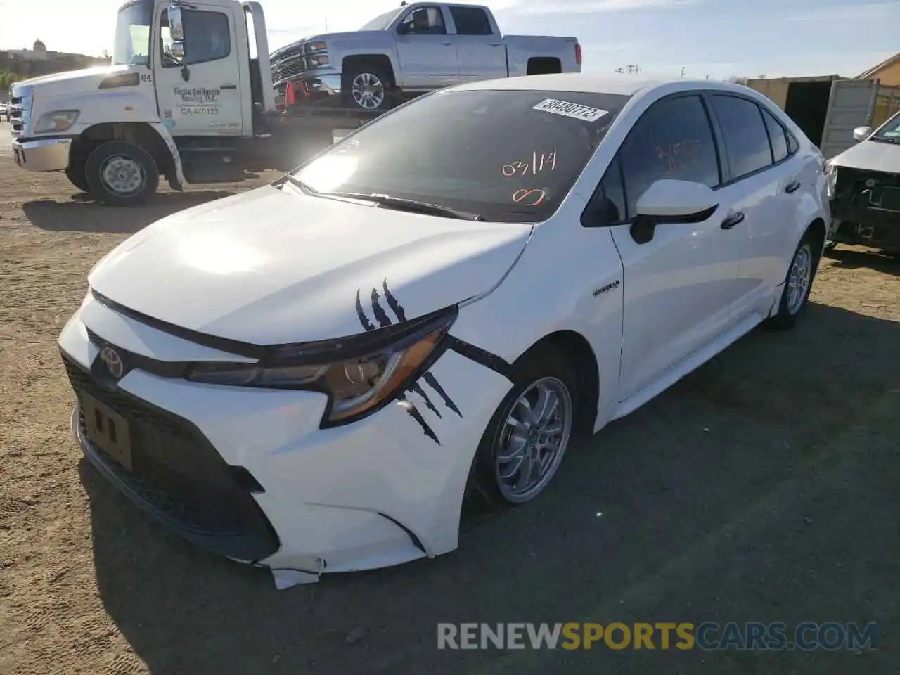 2 Photograph of a damaged car JTDEBRBE8LJ011615 TOYOTA COROLLA 2020