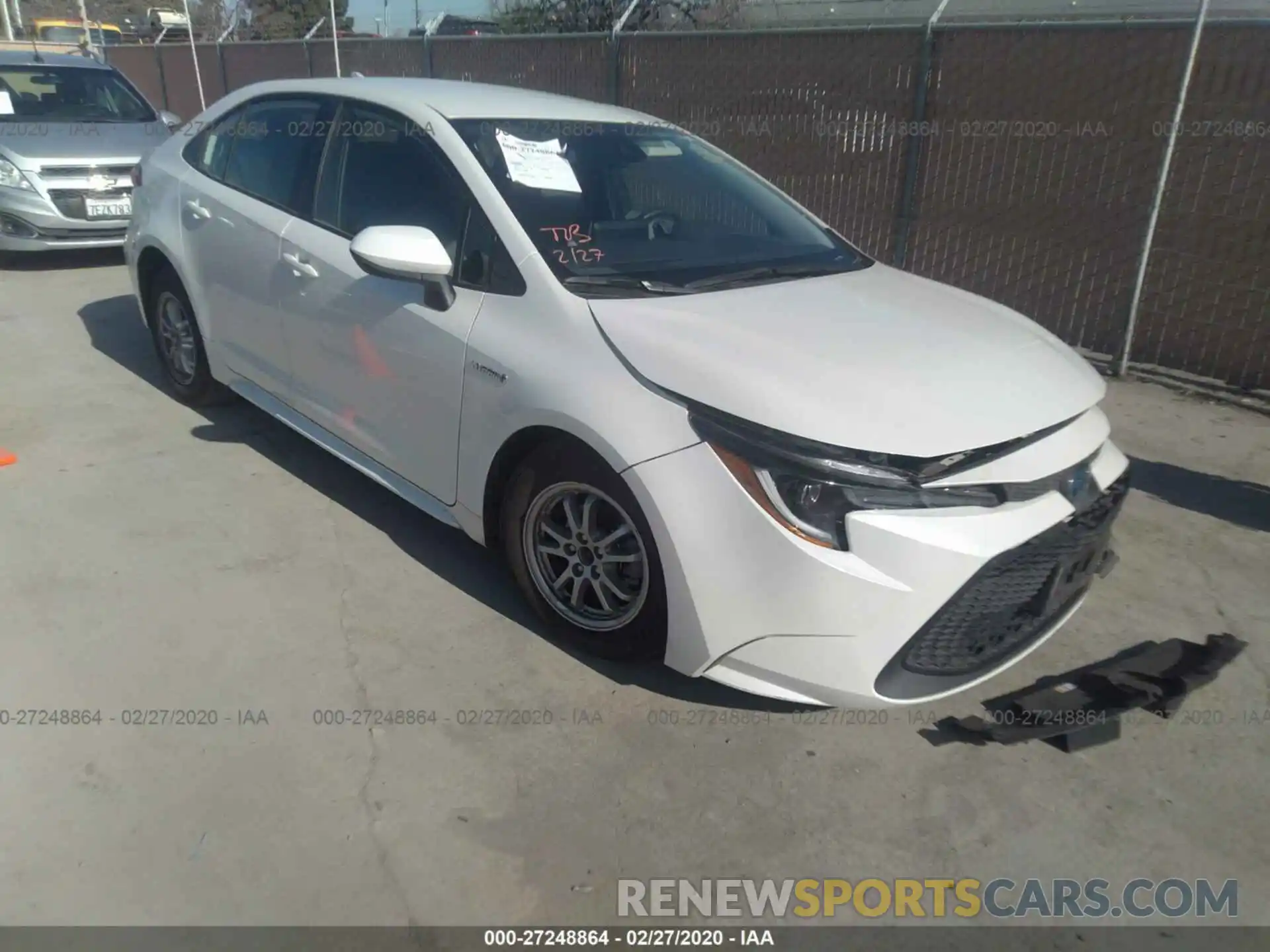 1 Photograph of a damaged car JTDEBRBE8LJ012795 TOYOTA COROLLA 2020