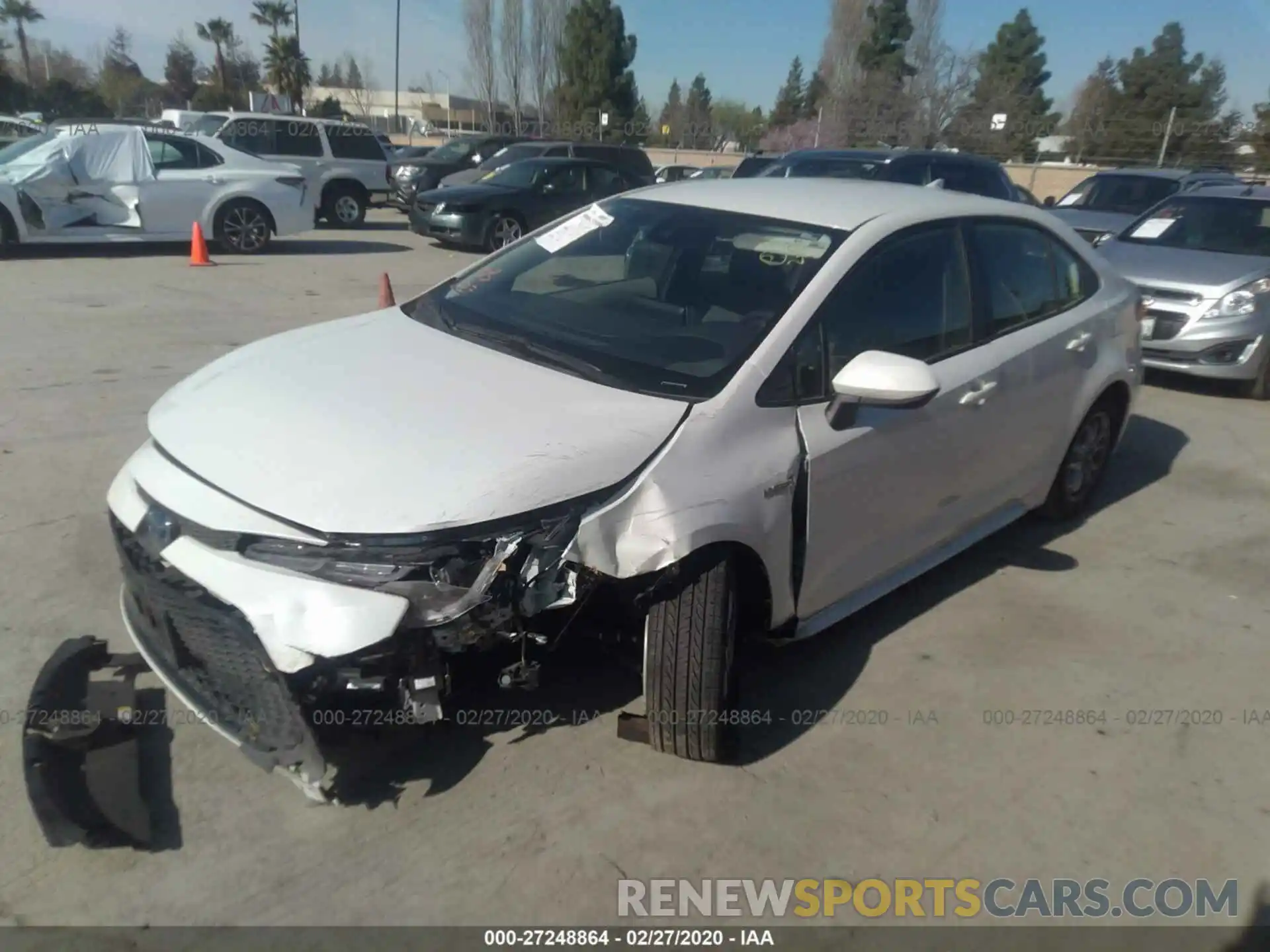 2 Photograph of a damaged car JTDEBRBE8LJ012795 TOYOTA COROLLA 2020