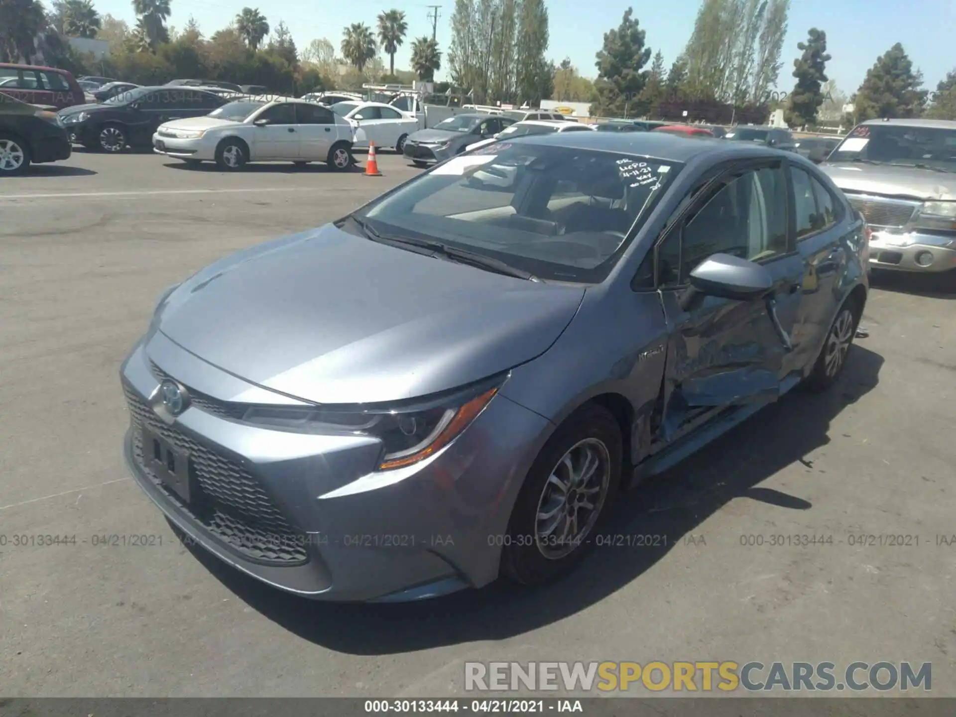 2 Photograph of a damaged car JTDEBRBE8LJ015812 TOYOTA COROLLA 2020