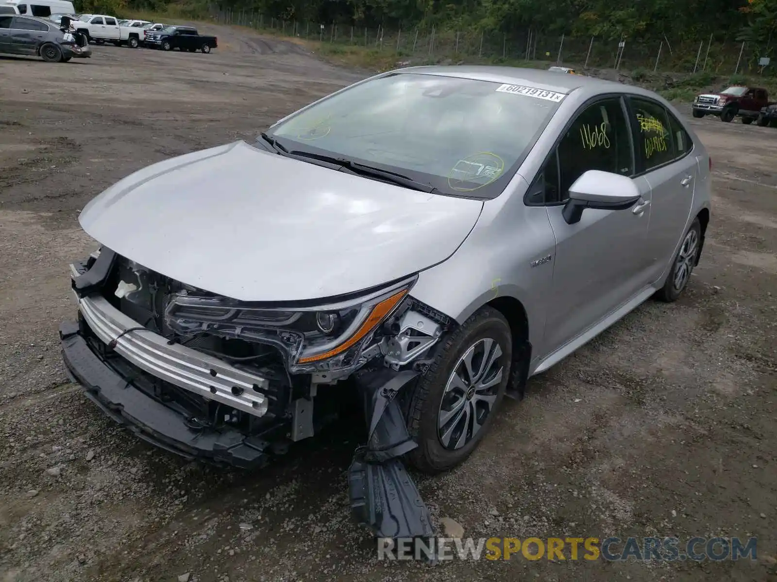 2 Photograph of a damaged car JTDEBRBE8LJ018192 TOYOTA COROLLA 2020