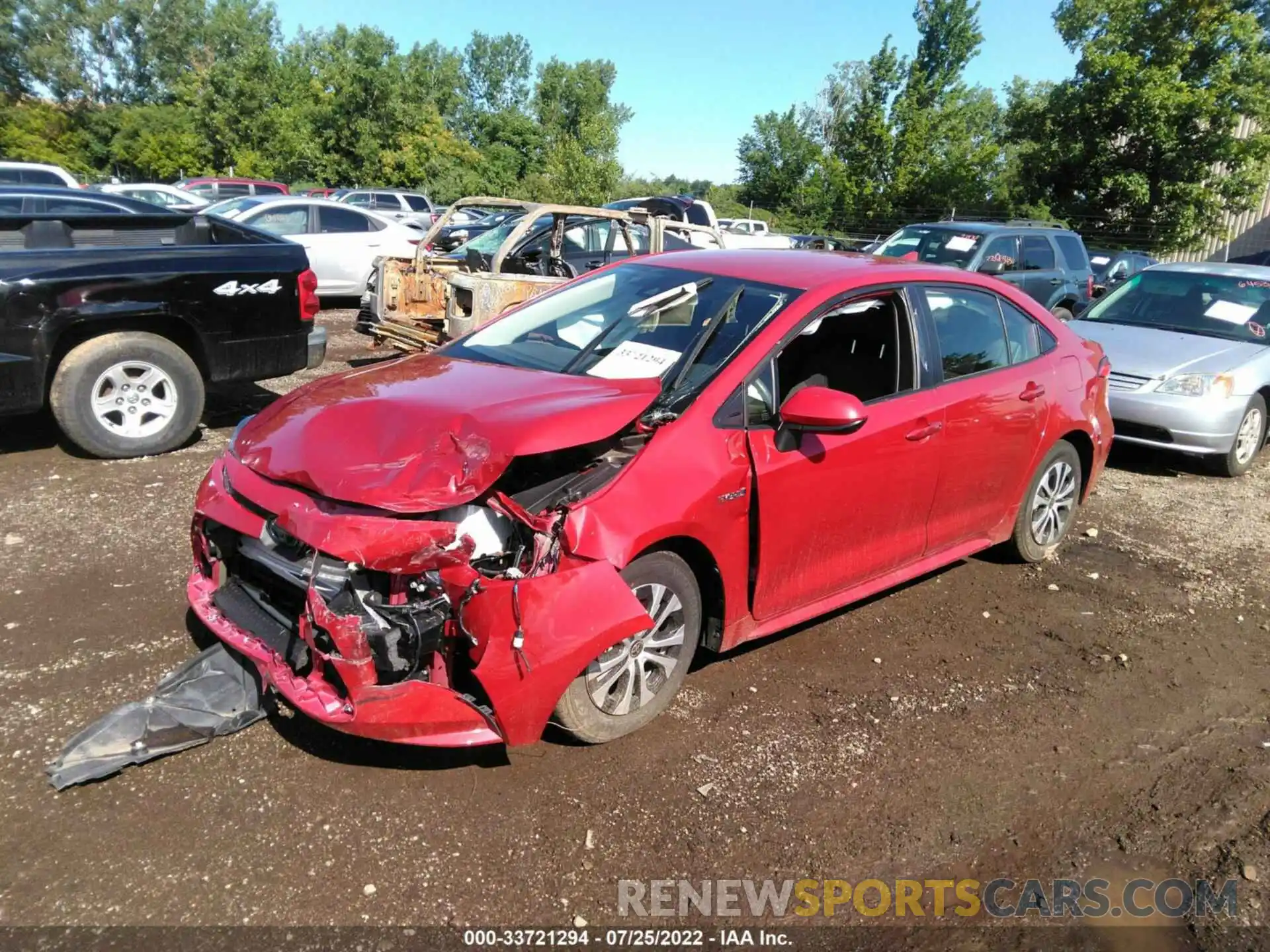 2 Photograph of a damaged car JTDEBRBE8LJ020802 TOYOTA COROLLA 2020