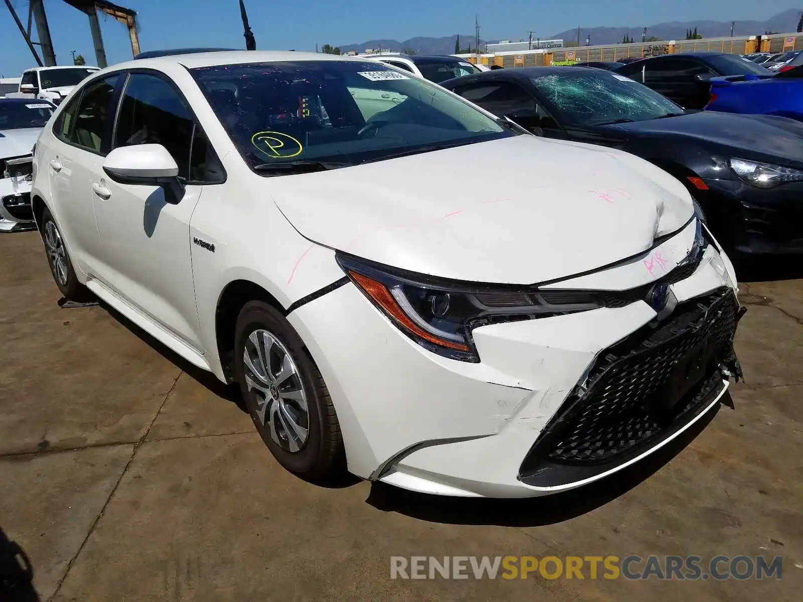 1 Photograph of a damaged car JTDEBRBE8LJ021092 TOYOTA COROLLA 2020