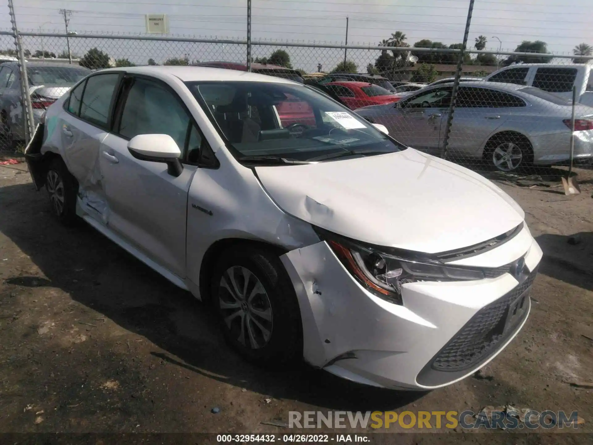 1 Photograph of a damaged car JTDEBRBE9LJ002227 TOYOTA COROLLA 2020