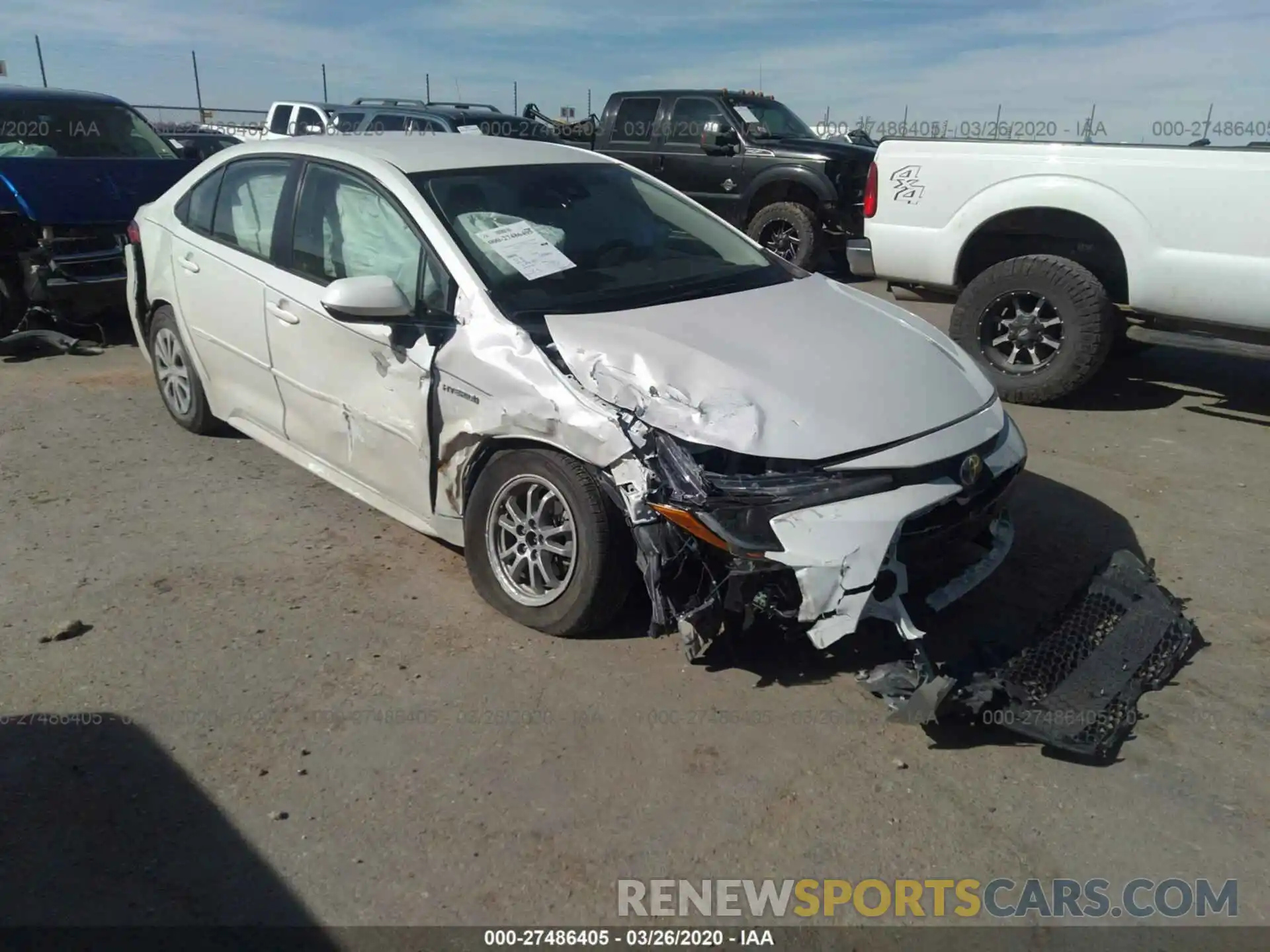 1 Photograph of a damaged car JTDEBRBE9LJ002566 TOYOTA COROLLA 2020