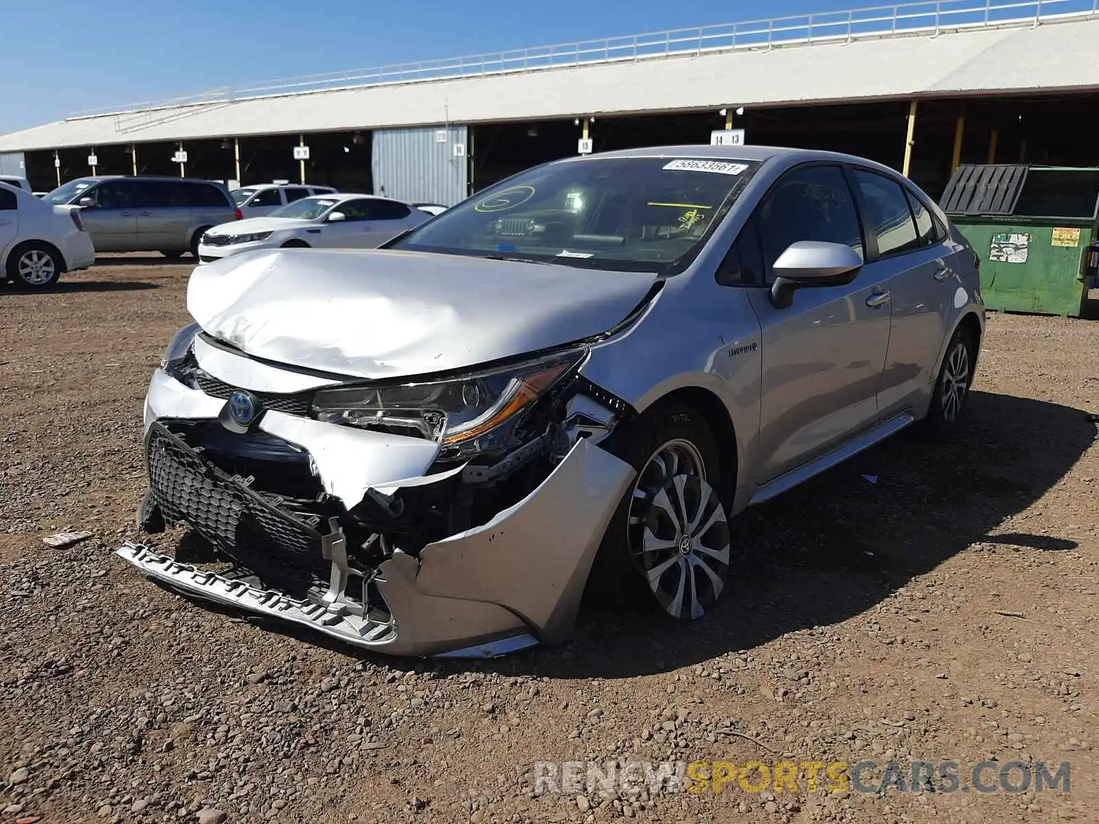 2 Photograph of a damaged car JTDEBRBE9LJ005354 TOYOTA COROLLA 2020