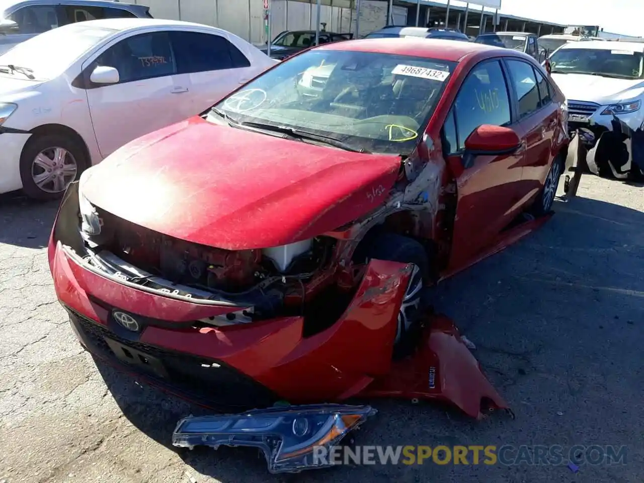 2 Photograph of a damaged car JTDEBRBE9LJ012451 TOYOTA COROLLA 2020