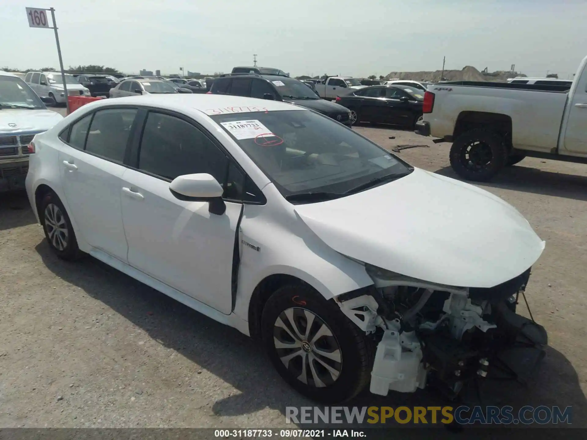 1 Photograph of a damaged car JTDEBRBE9LJ014927 TOYOTA COROLLA 2020