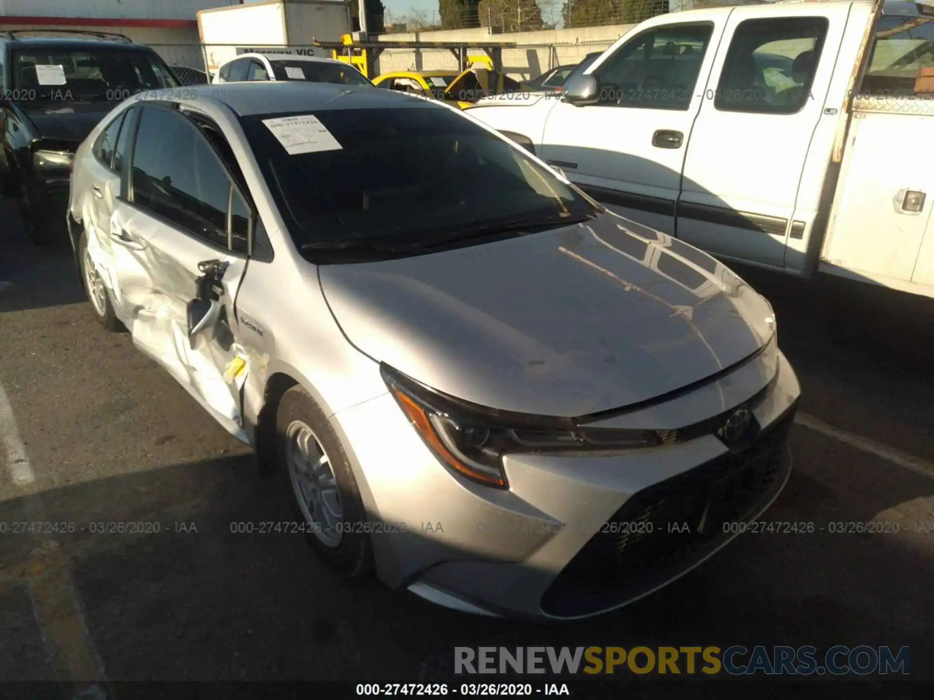 1 Photograph of a damaged car JTDEBRBE9LJ015821 TOYOTA COROLLA 2020