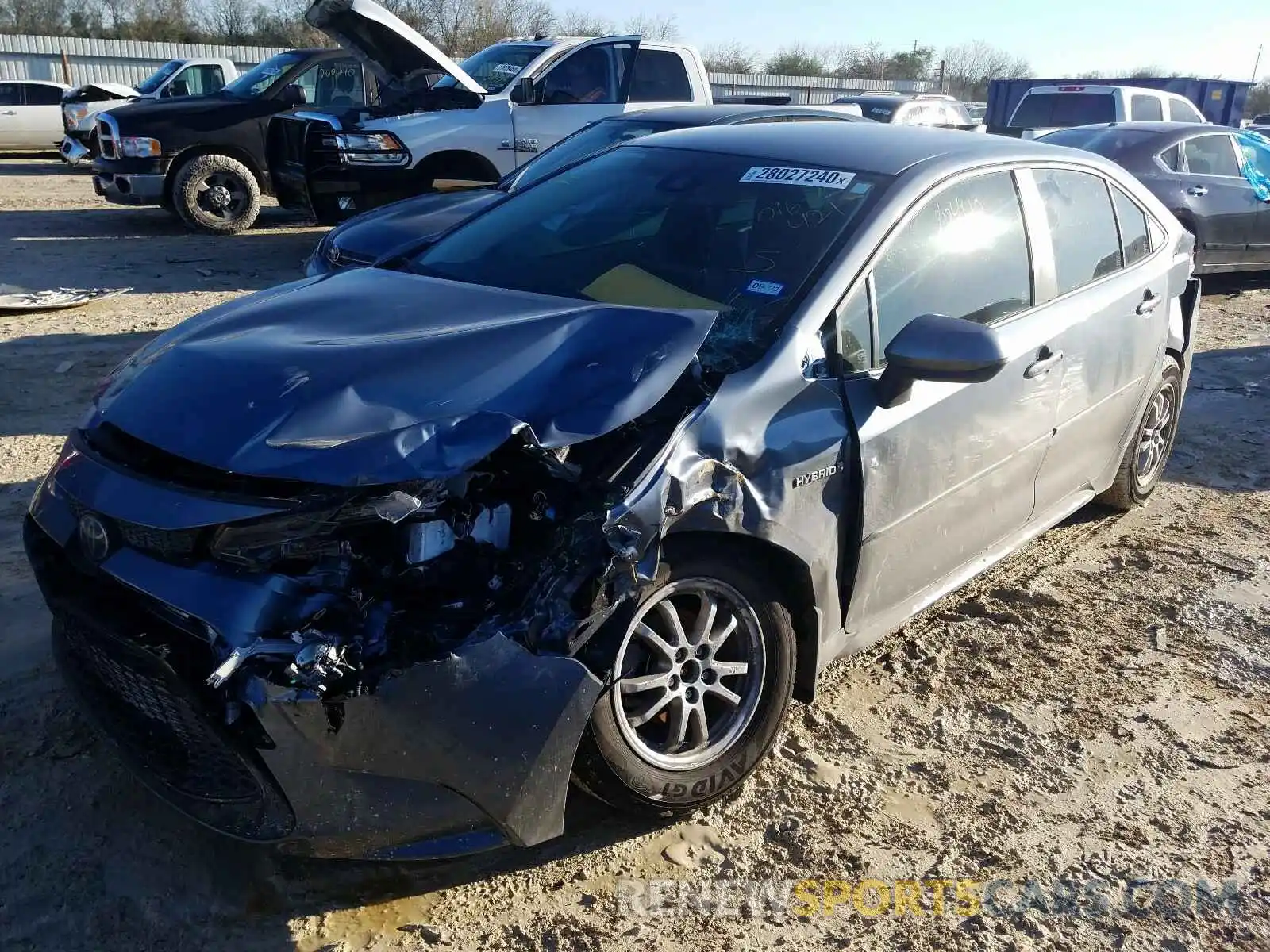 2 Photograph of a damaged car JTDEBRBE9LJ016421 TOYOTA COROLLA 2020