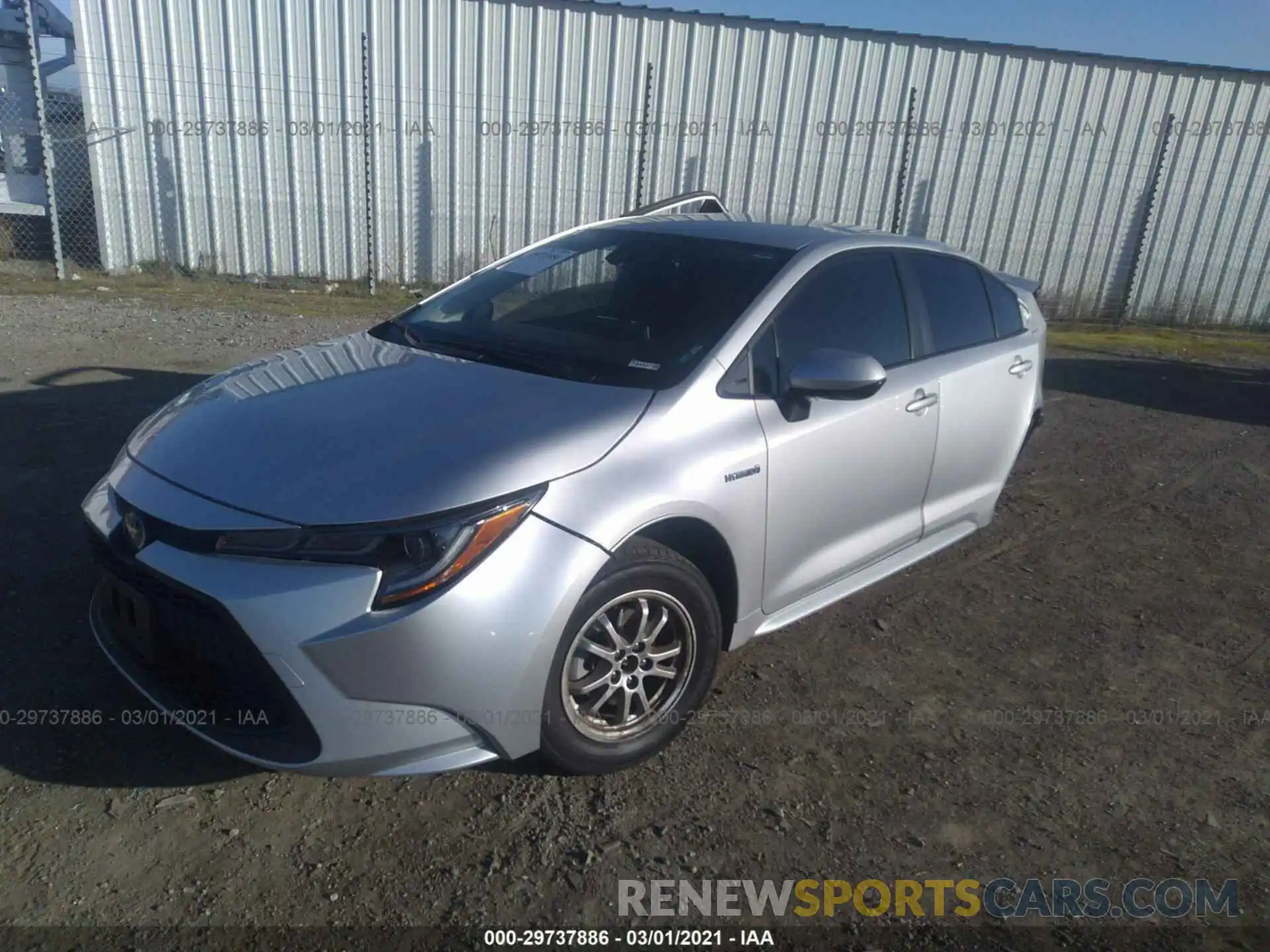 2 Photograph of a damaged car JTDEBRBE9LJ018539 TOYOTA COROLLA 2020