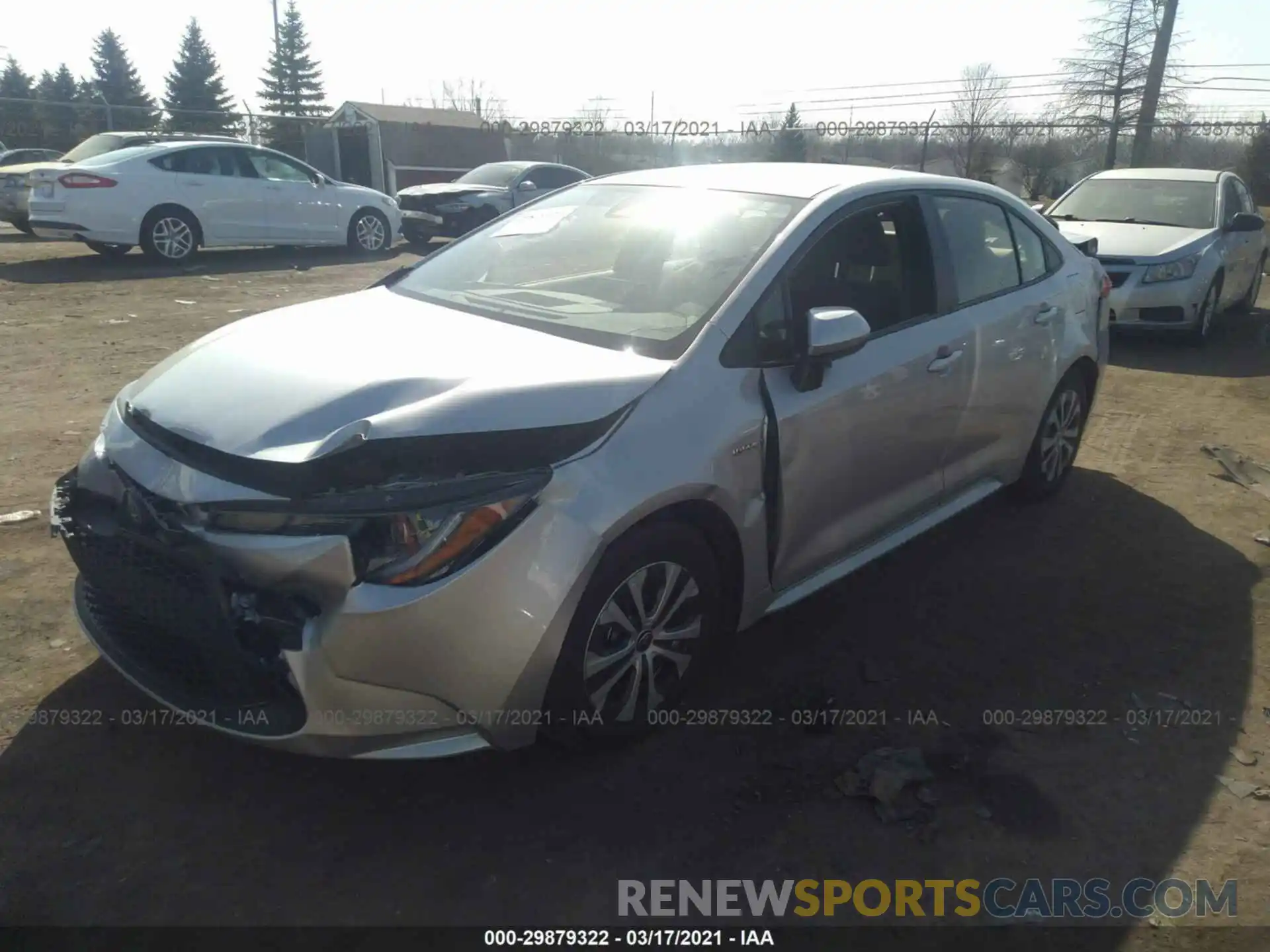 2 Photograph of a damaged car JTDEBRBE9LJ018833 TOYOTA COROLLA 2020