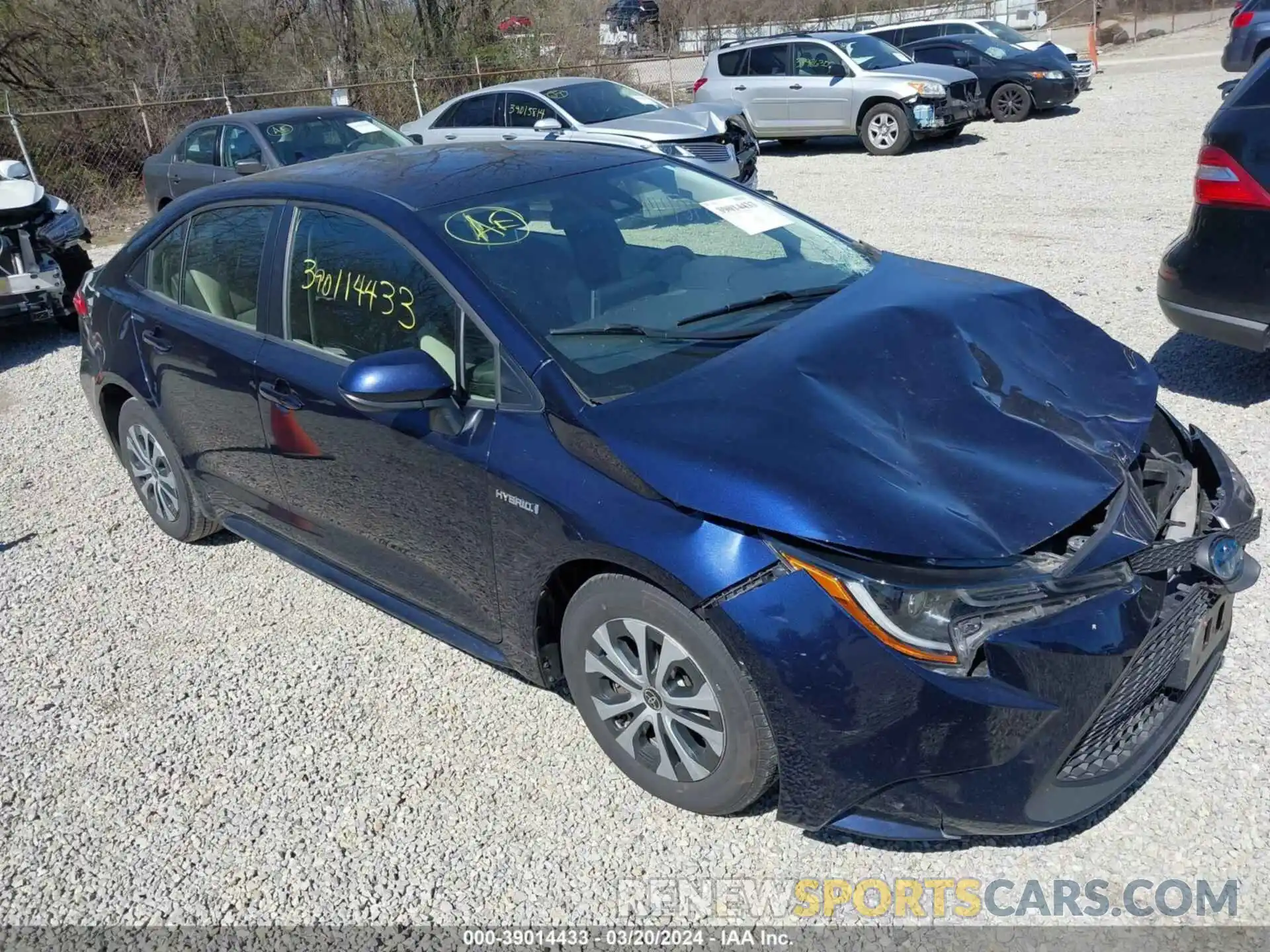 1 Photograph of a damaged car JTDEBRBE9LJ018993 TOYOTA COROLLA 2020