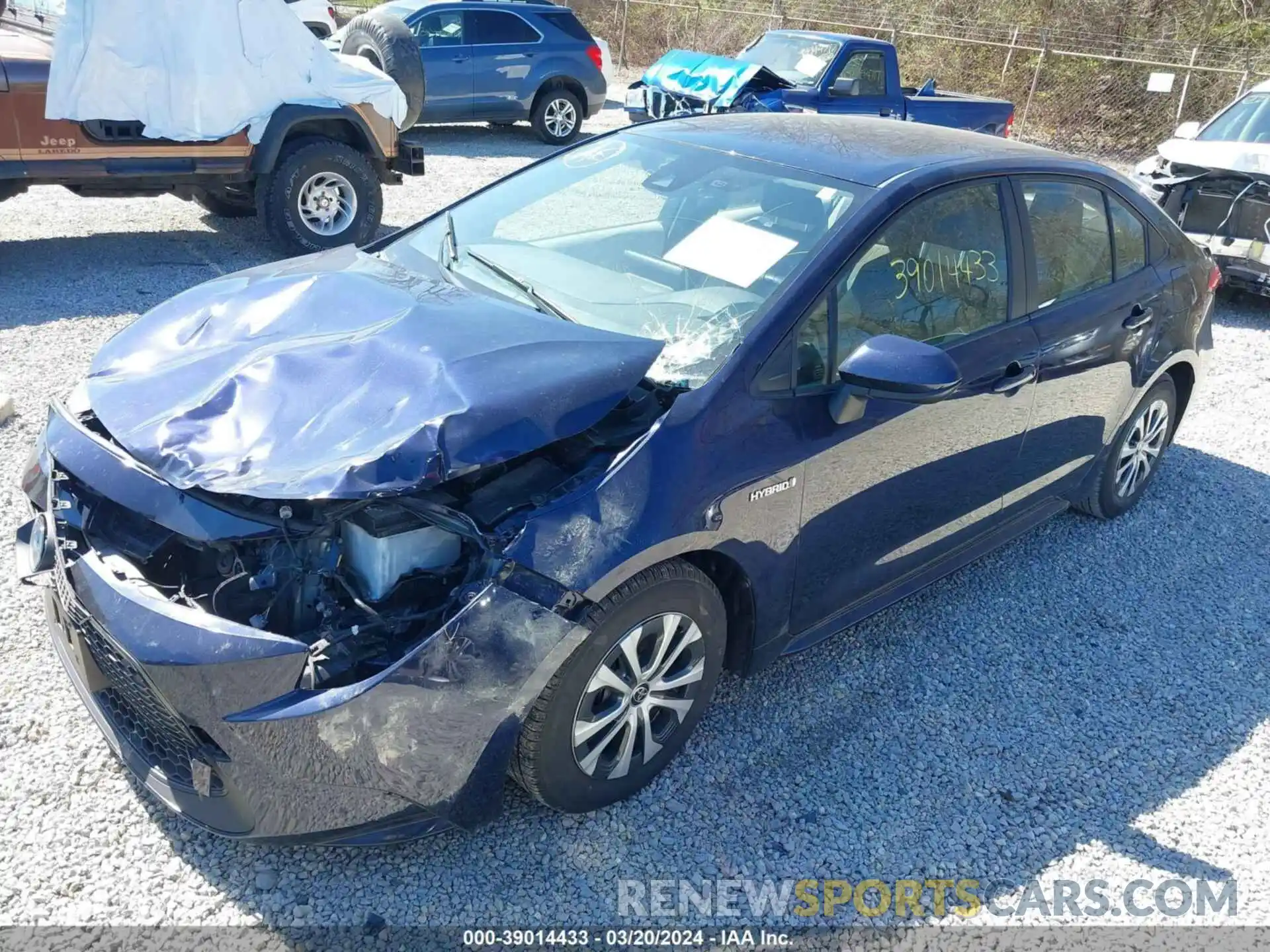 2 Photograph of a damaged car JTDEBRBE9LJ018993 TOYOTA COROLLA 2020