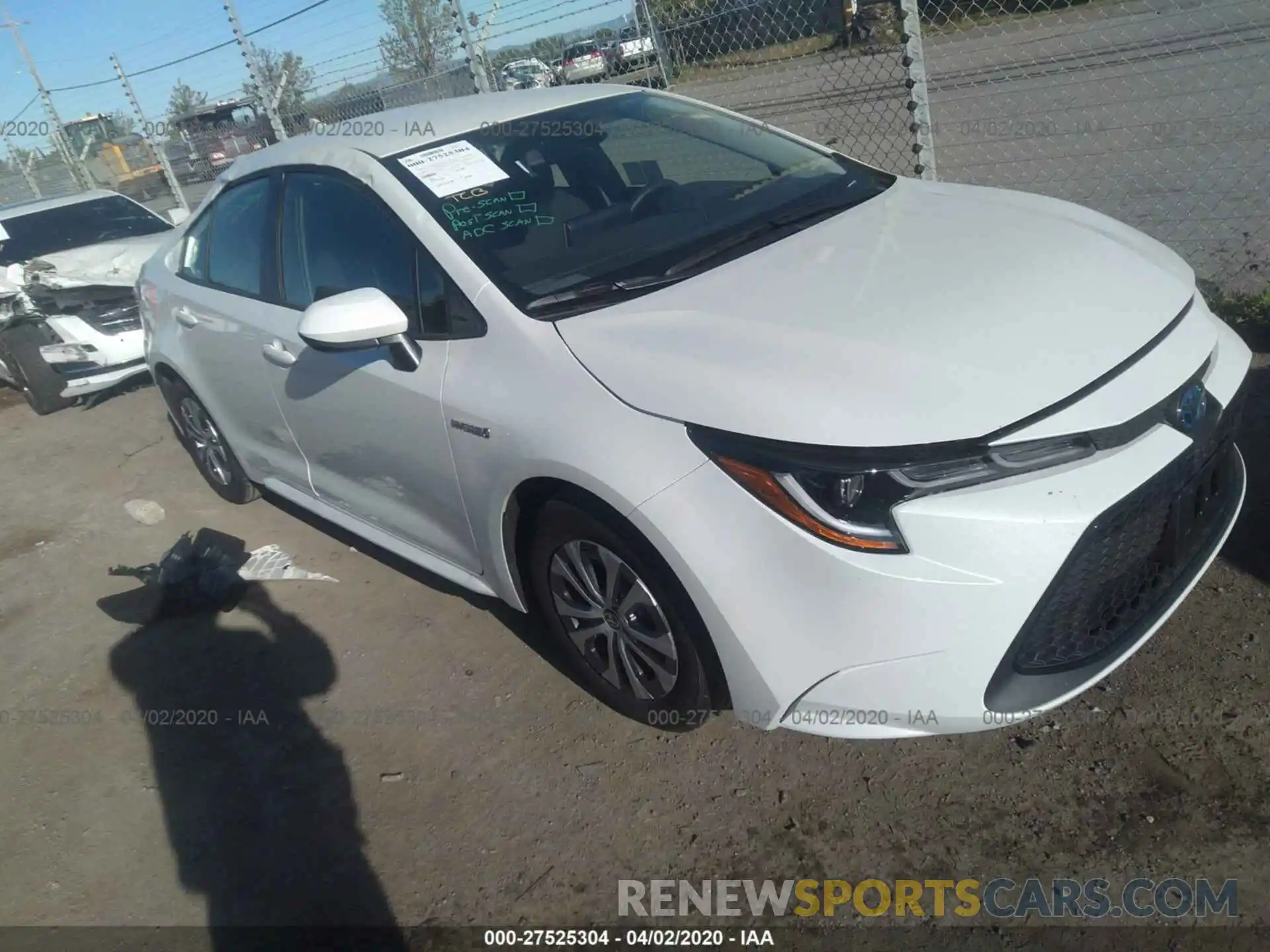 1 Photograph of a damaged car JTDEBRBE9LJ026060 TOYOTA COROLLA 2020