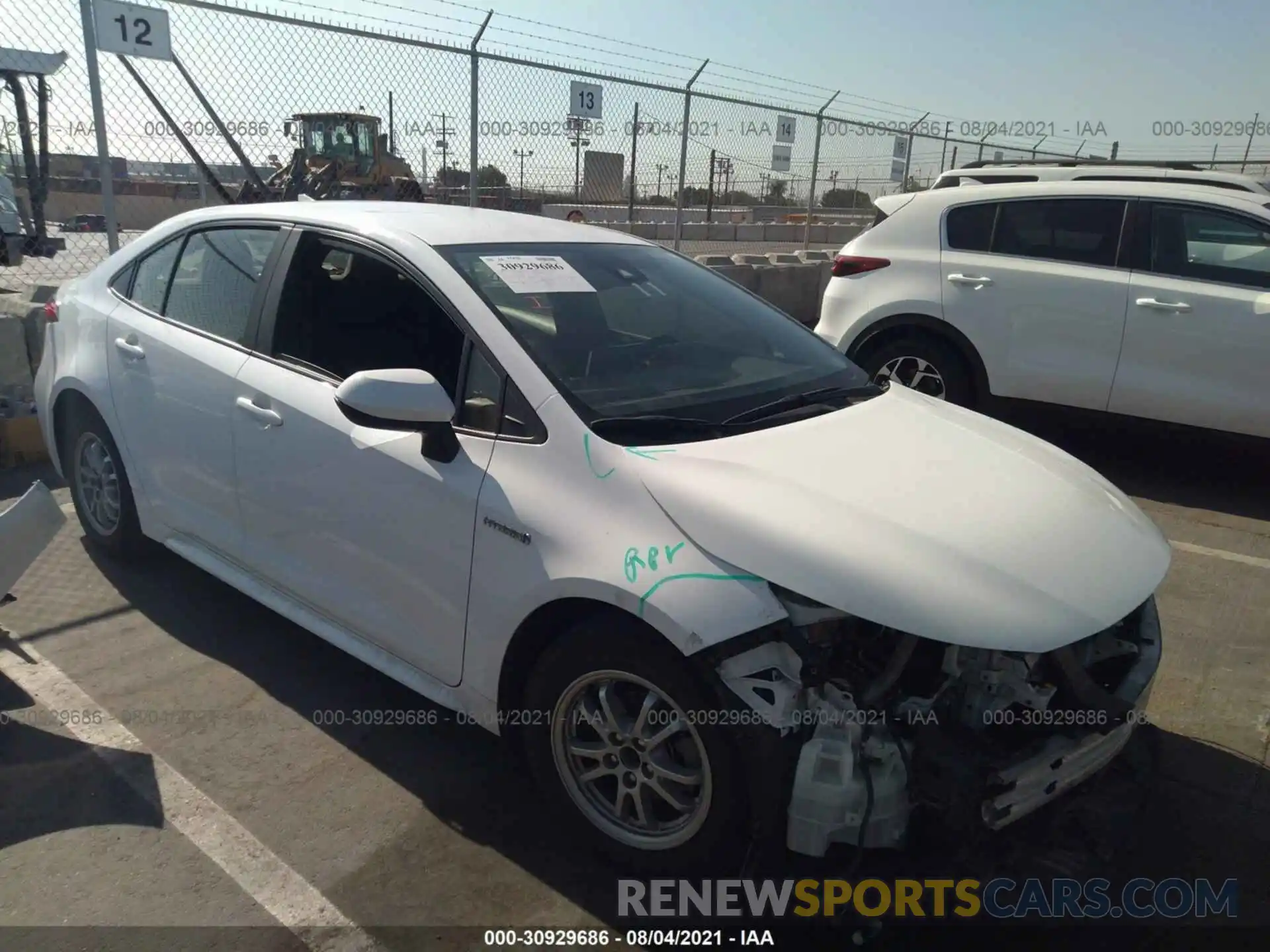 1 Photograph of a damaged car JTDEBRBEXLJ002057 TOYOTA COROLLA 2020