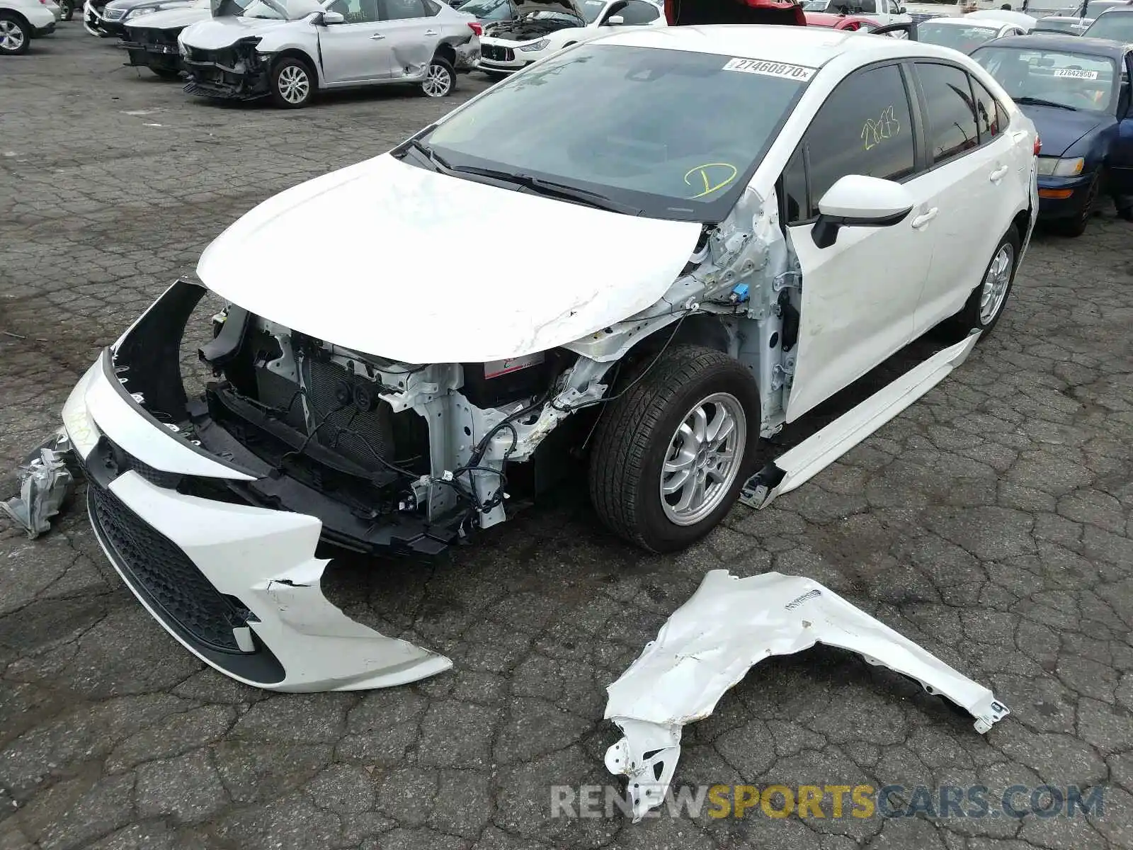 2 Photograph of a damaged car JTDEBRBEXLJ003029 TOYOTA COROLLA 2020