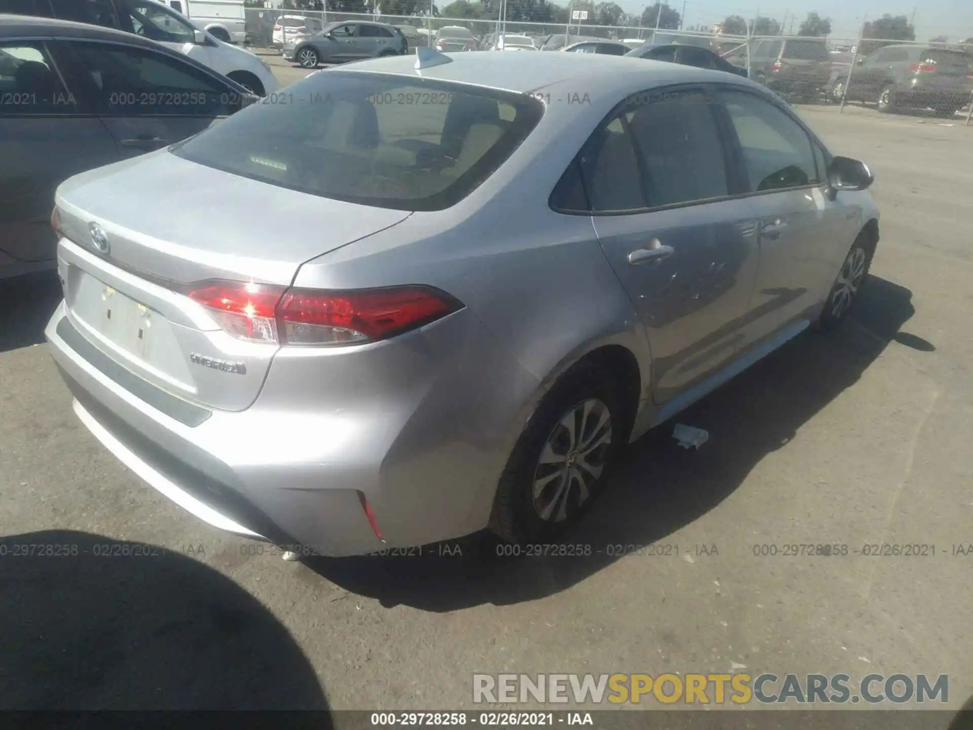 4 Photograph of a damaged car JTDEBRBEXLJ003936 TOYOTA COROLLA 2020