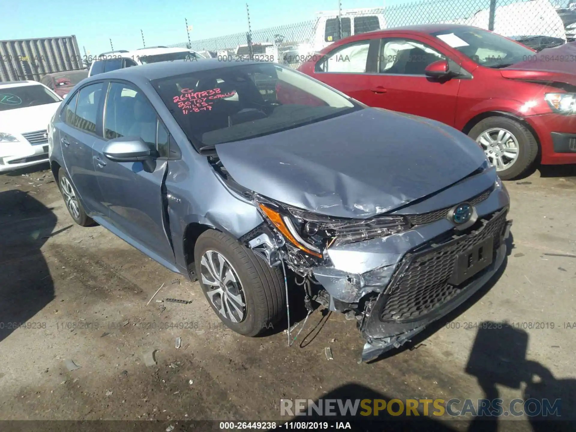 1 Photograph of a damaged car JTDEBRBEXLJ006609 TOYOTA COROLLA 2020