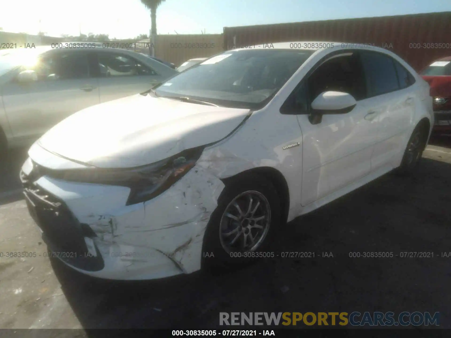 2 Photograph of a damaged car JTDEBRBEXLJ009574 TOYOTA COROLLA 2020