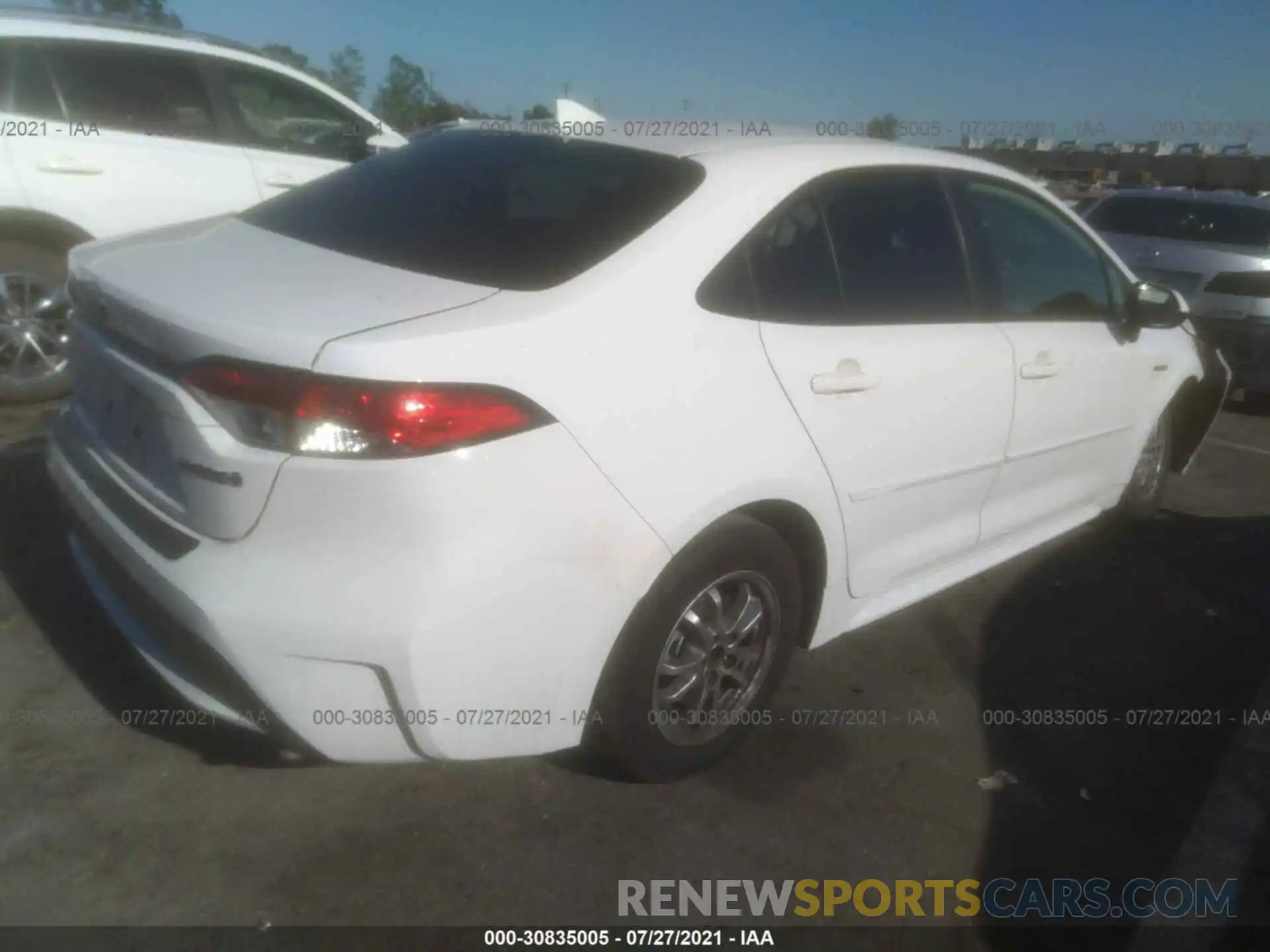 4 Photograph of a damaged car JTDEBRBEXLJ009574 TOYOTA COROLLA 2020