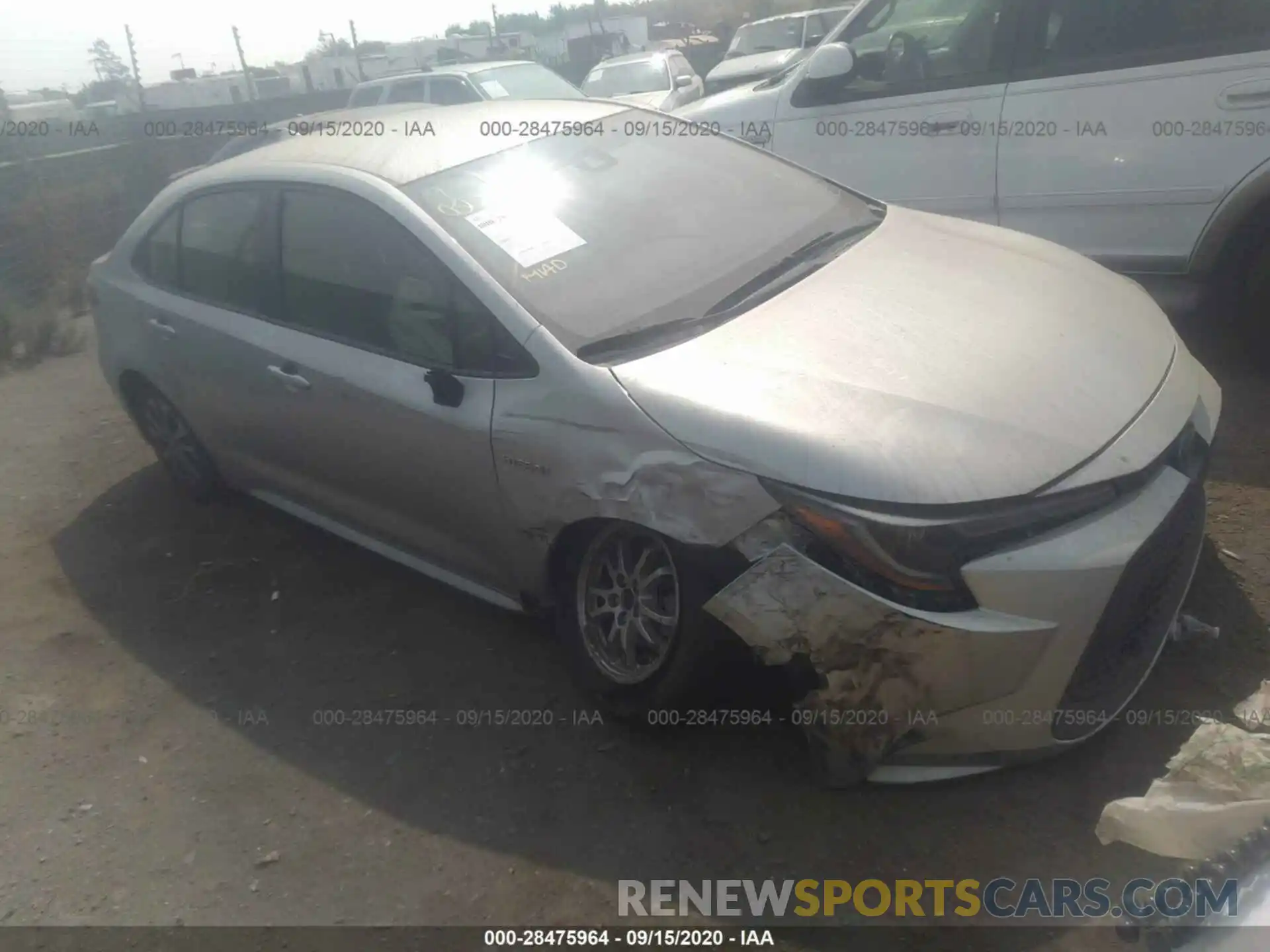 1 Photograph of a damaged car JTDEBRBEXLJ009834 TOYOTA COROLLA 2020