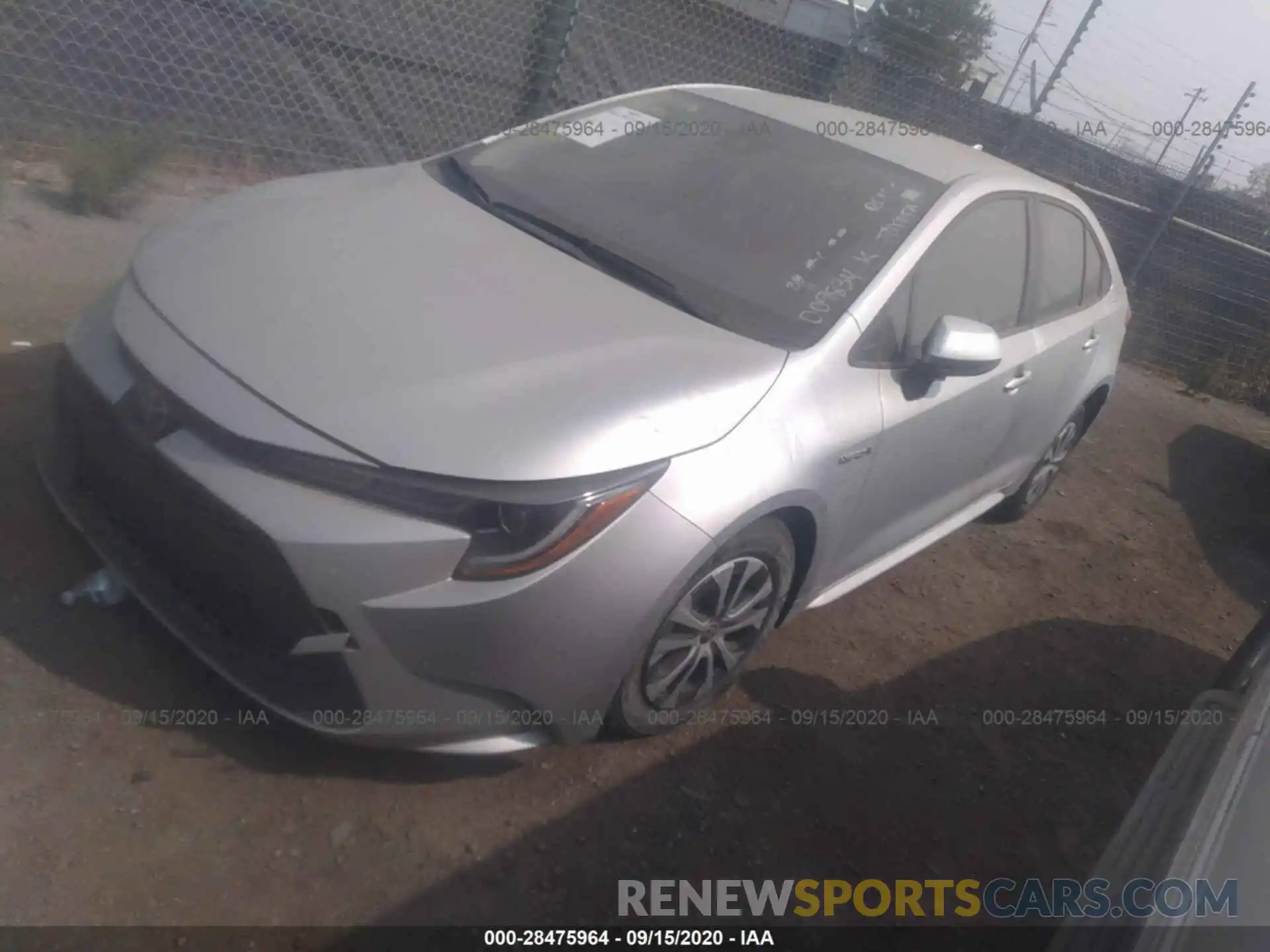 2 Photograph of a damaged car JTDEBRBEXLJ009834 TOYOTA COROLLA 2020