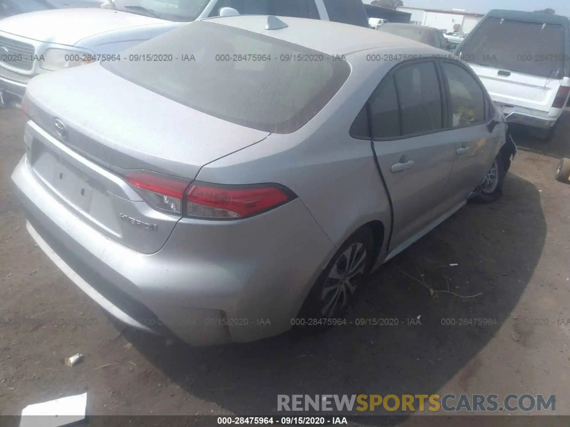 4 Photograph of a damaged car JTDEBRBEXLJ009834 TOYOTA COROLLA 2020