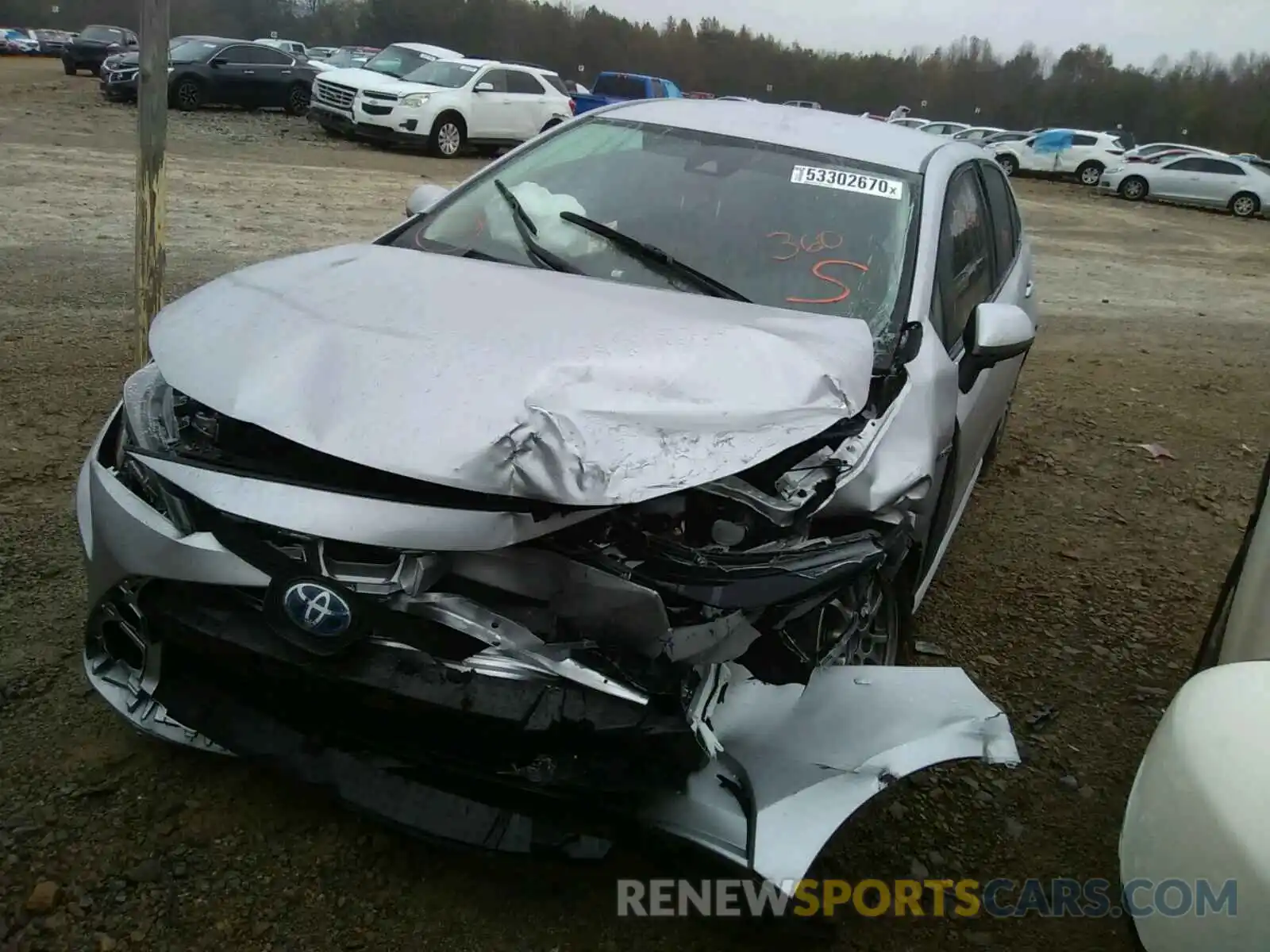 2 Photograph of a damaged car JTDEBRBEXLJ010983 TOYOTA COROLLA 2020