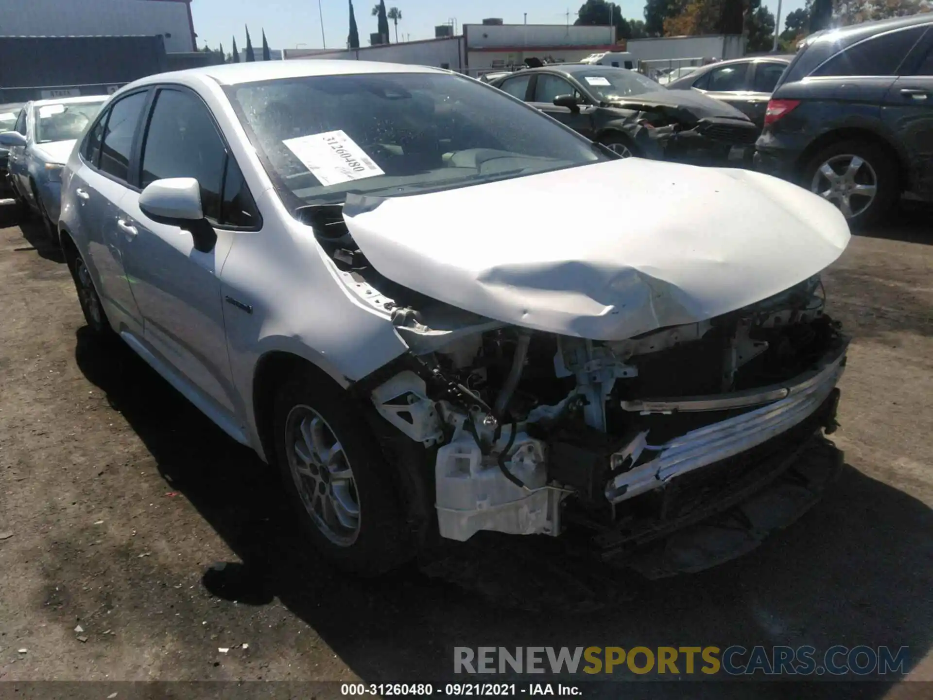 1 Photograph of a damaged car JTDEBRBEXLJ011342 TOYOTA COROLLA 2020