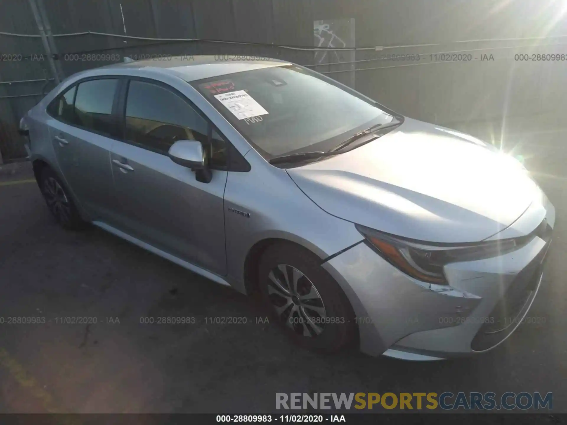 1 Photograph of a damaged car JTDEBRBEXLJ013043 TOYOTA COROLLA 2020