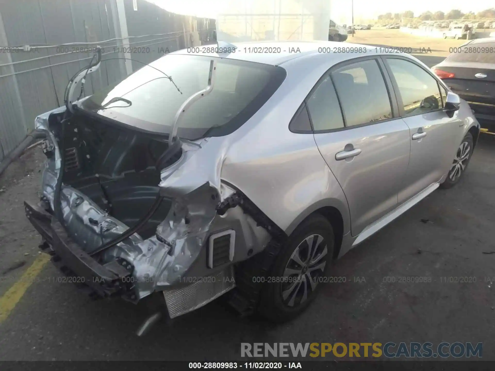 4 Photograph of a damaged car JTDEBRBEXLJ013043 TOYOTA COROLLA 2020