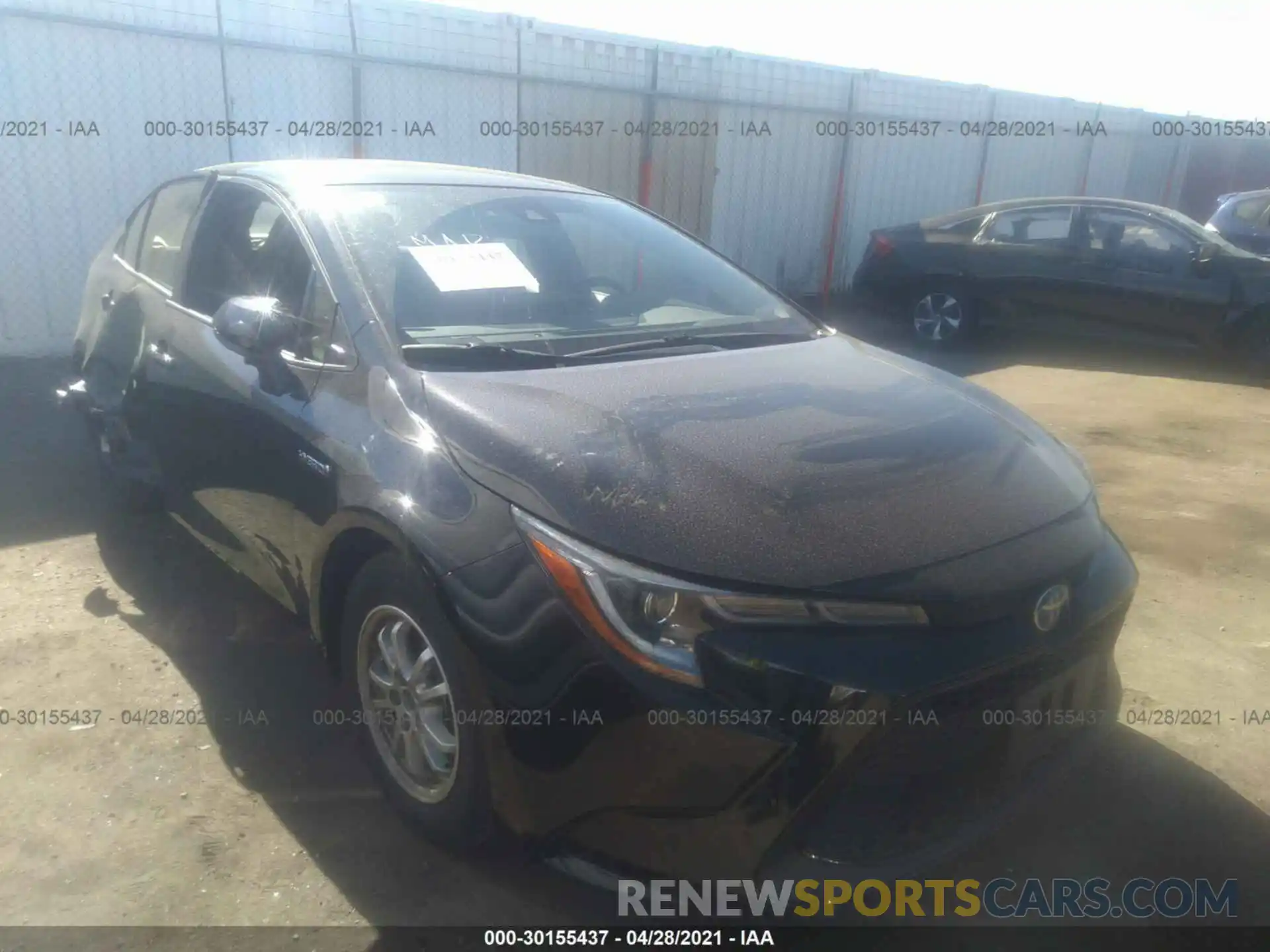 1 Photograph of a damaged car JTDEBRBEXLJ014760 TOYOTA COROLLA 2020