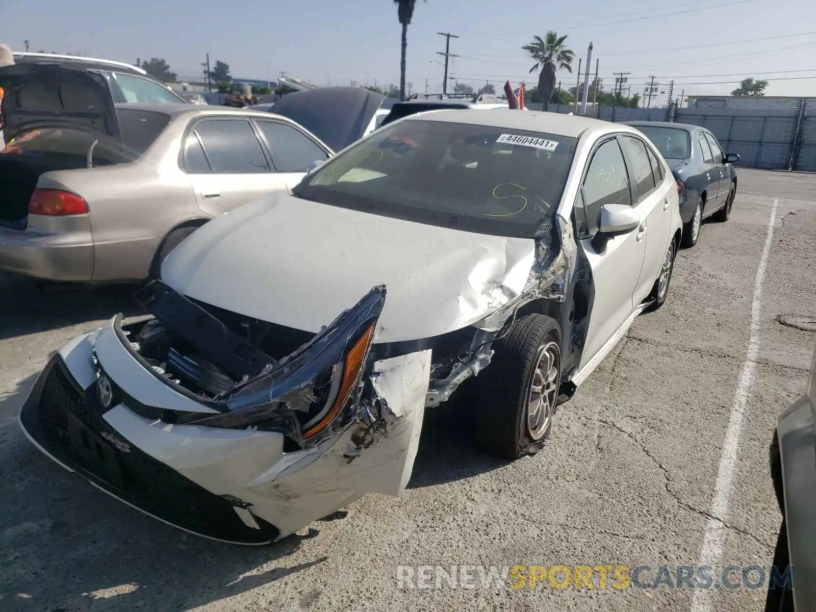 2 Photograph of a damaged car JTDEBRBEXLJ015391 TOYOTA COROLLA 2020