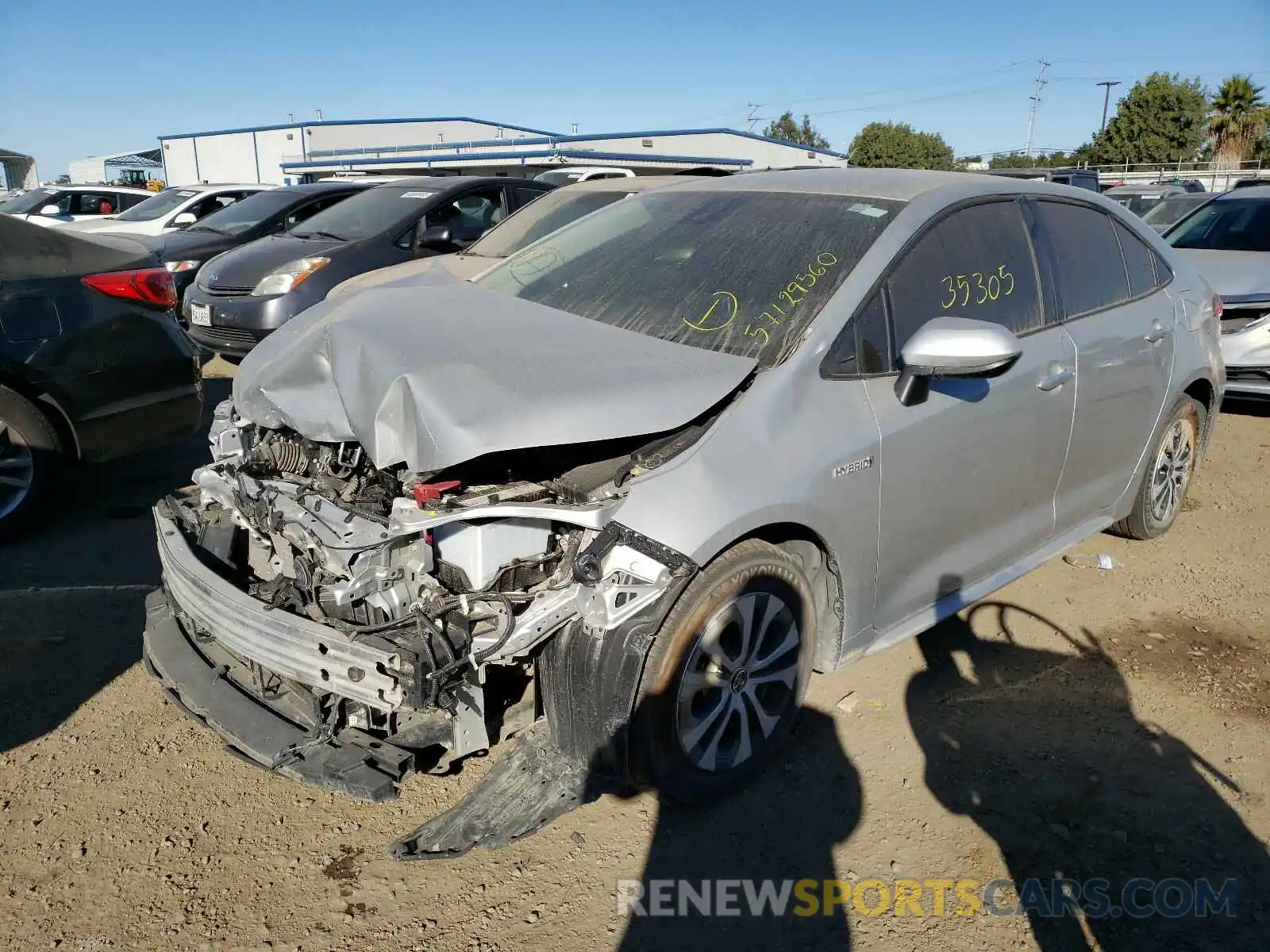 2 Photograph of a damaged car JTDEBRBEXLJ017500 TOYOTA COROLLA 2020